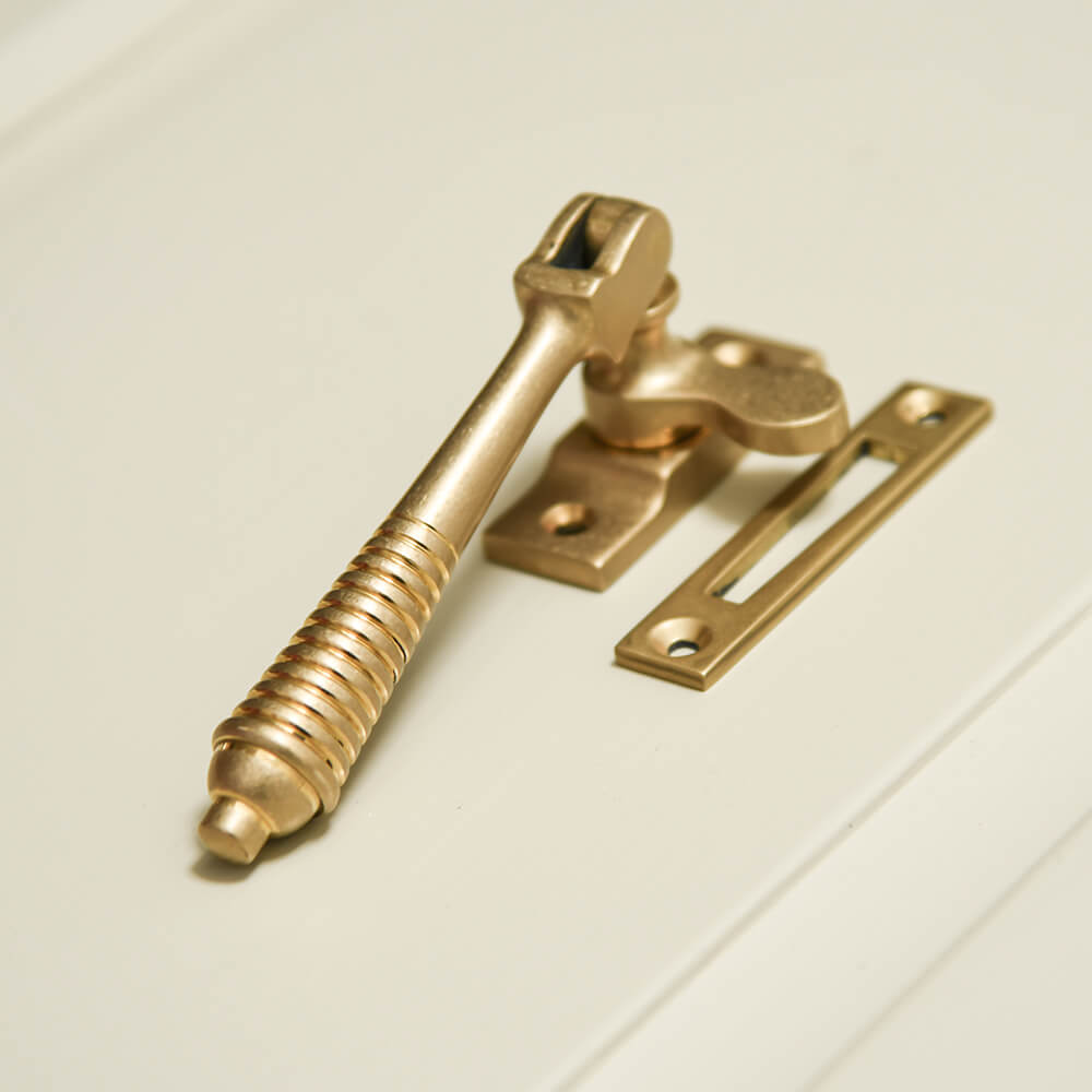 Vintage Aged Brass Beehive Casement Window Fastener - Heavy Duty Window Latch for Historic Homes & Restoration Projects - Perfect for Victorian, Cottage & Farmhouse Style Windows
