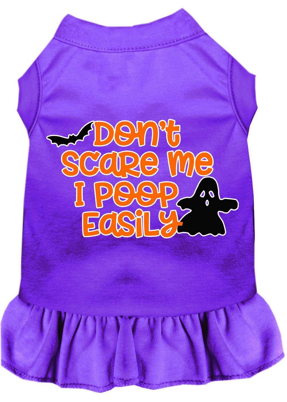 Halloween Pet Costume for Dogs & Cats - 'Don't Scare Me, I Poop Easily' Funny Screen Printed Black with Red Design XS (0-3 lbs) | Cute Halloween Outfit for Small Pets, Perfect for Trick or Treat & Pet Parties
