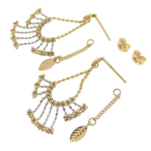 18K Gold Leaf Dangle Earrings for Women - Vintage Style Drop Earrings for Party, Wedding & Everyday Wear