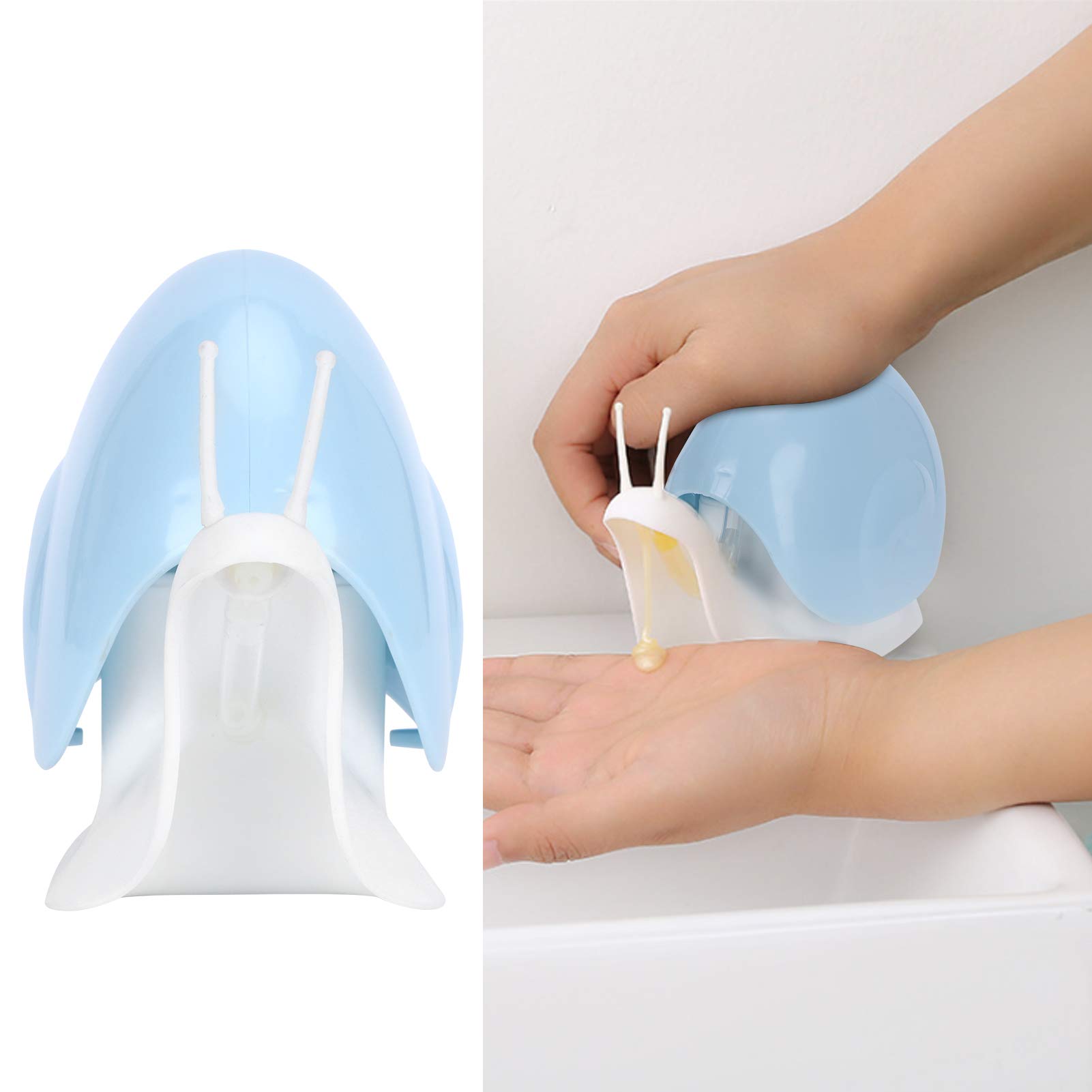 Cartoon Snail Press Type Liquid Soap Dispenser - Travel Bathroom & Kitchen Soap Bottle for Dishwashing, Hand Wash (Blue) | Perfect for Home, Office, Camping & Hotel Use
