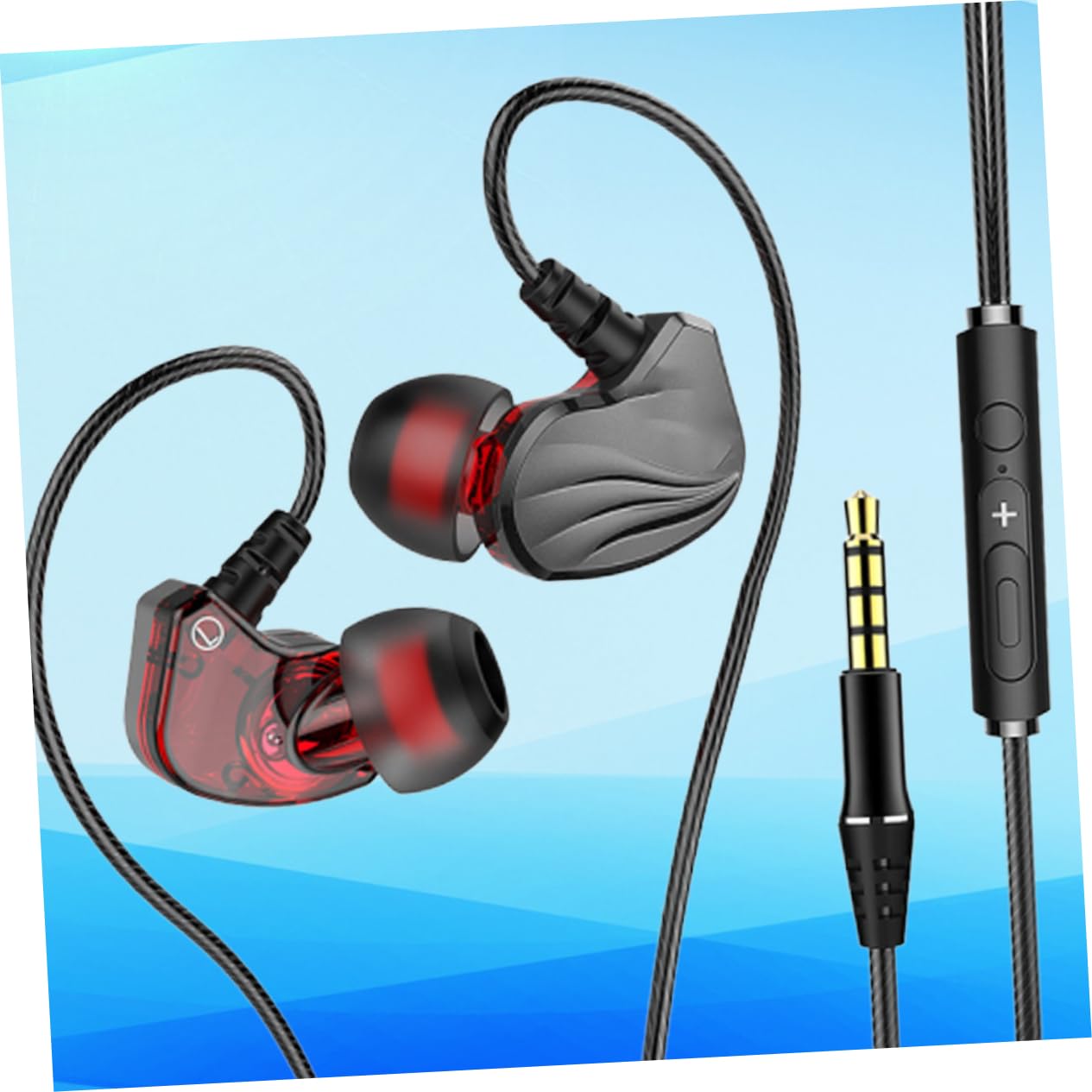 CAXUSD Ergonomic in-Ear Earphones with Deep Bass & Built-in Mic - 3.5mm Jack (Grey) for iPhone, Android, Tablet - Perfect for Gaming, Music & Calls