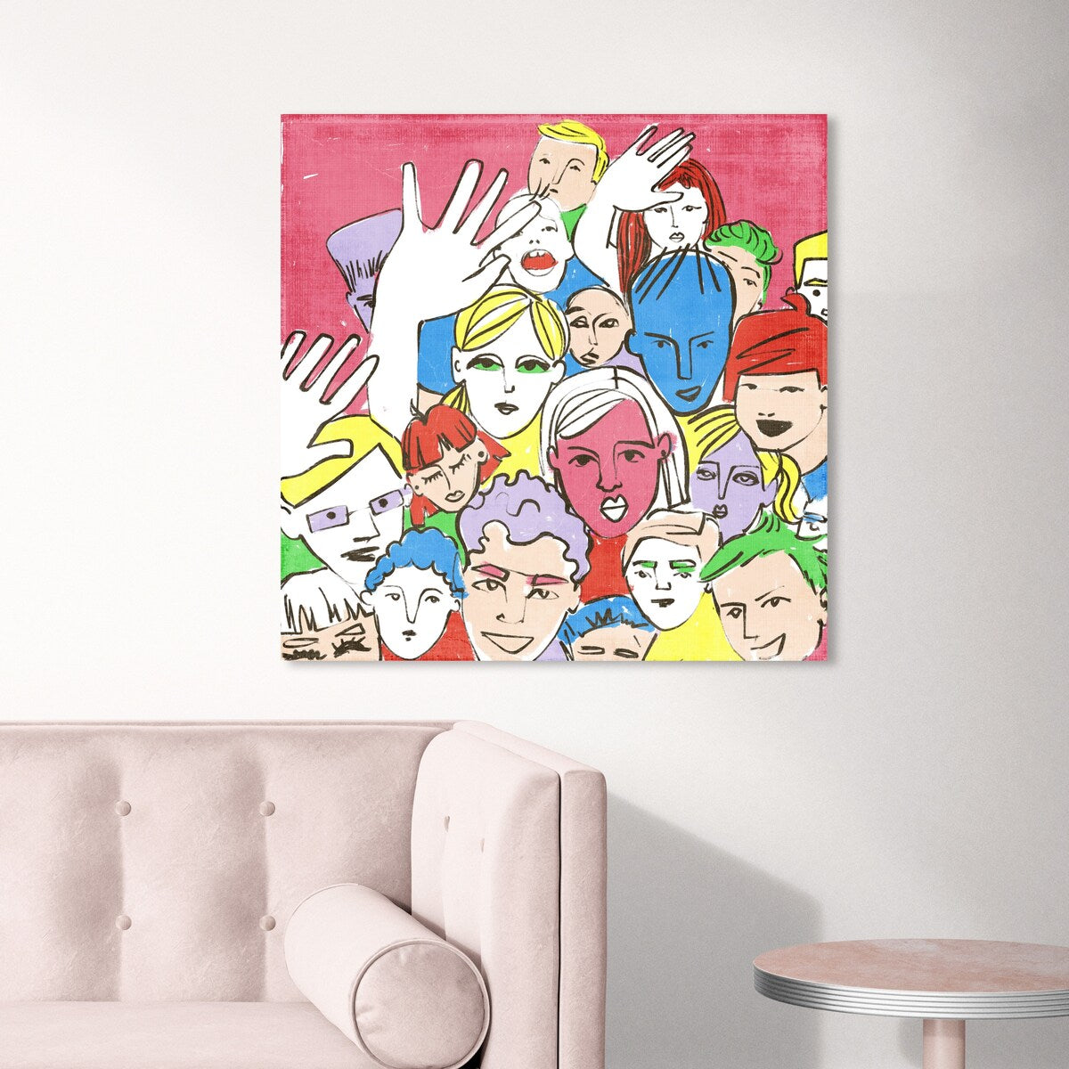 Modern Pink Canvas Wall Art Print - Abstract Music Concert Theme for Living Room, Bedroom & Office Decor - Perfect Gift for Music Lovers