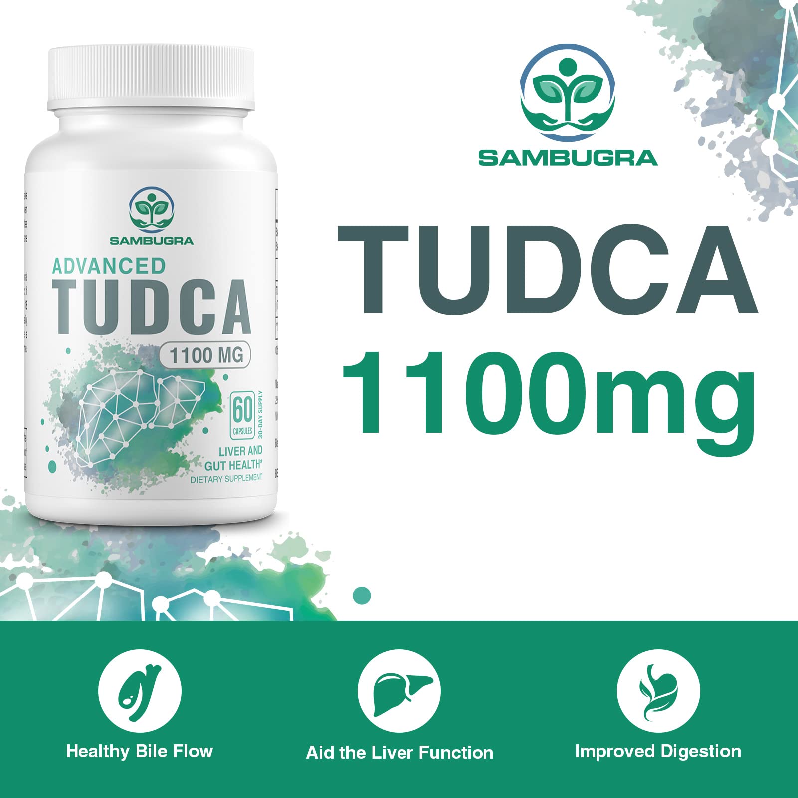 Premium TUDCA 1100mg Liver Support Supplement - Ultra Strength Bile Salt for Liver Detox, Cleanse & Repair | 3rd Party Tested | 240 Capsules (4-Pack) | Supports Liver Health for Alcohol Recovery, Fatty Liver & Digestive Wellness