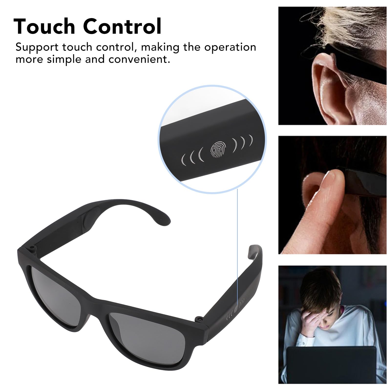 Annadue Bluetooth Smart Glasses UV400, BT4.0 Bone Conduction for Cycling & Sports