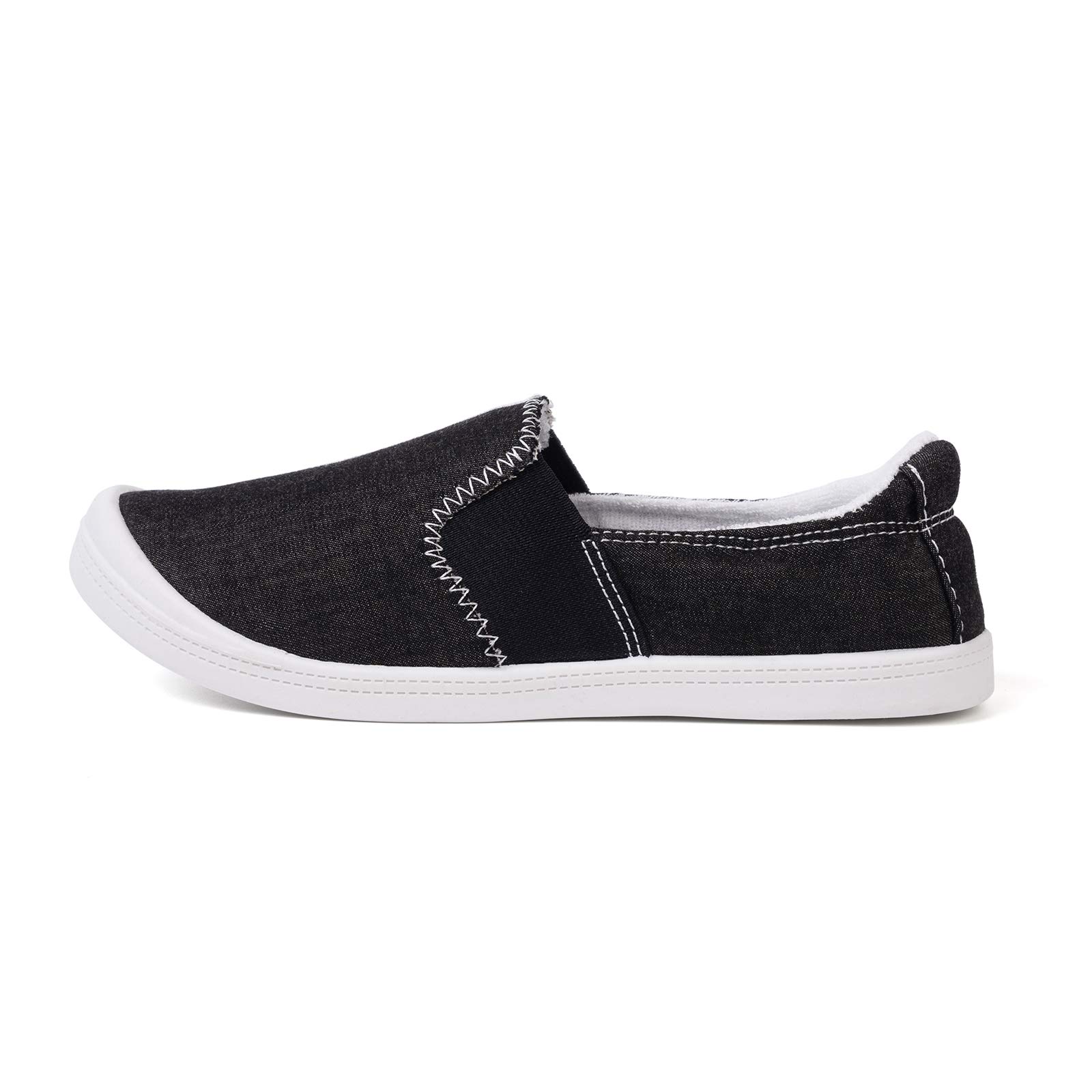 FunkyMonkey Women's Comfortable Low Top Canvas Slip-On Sneakers - Classic Casual Walking Shoes for Everyday Wear, Travel & Light Exercise