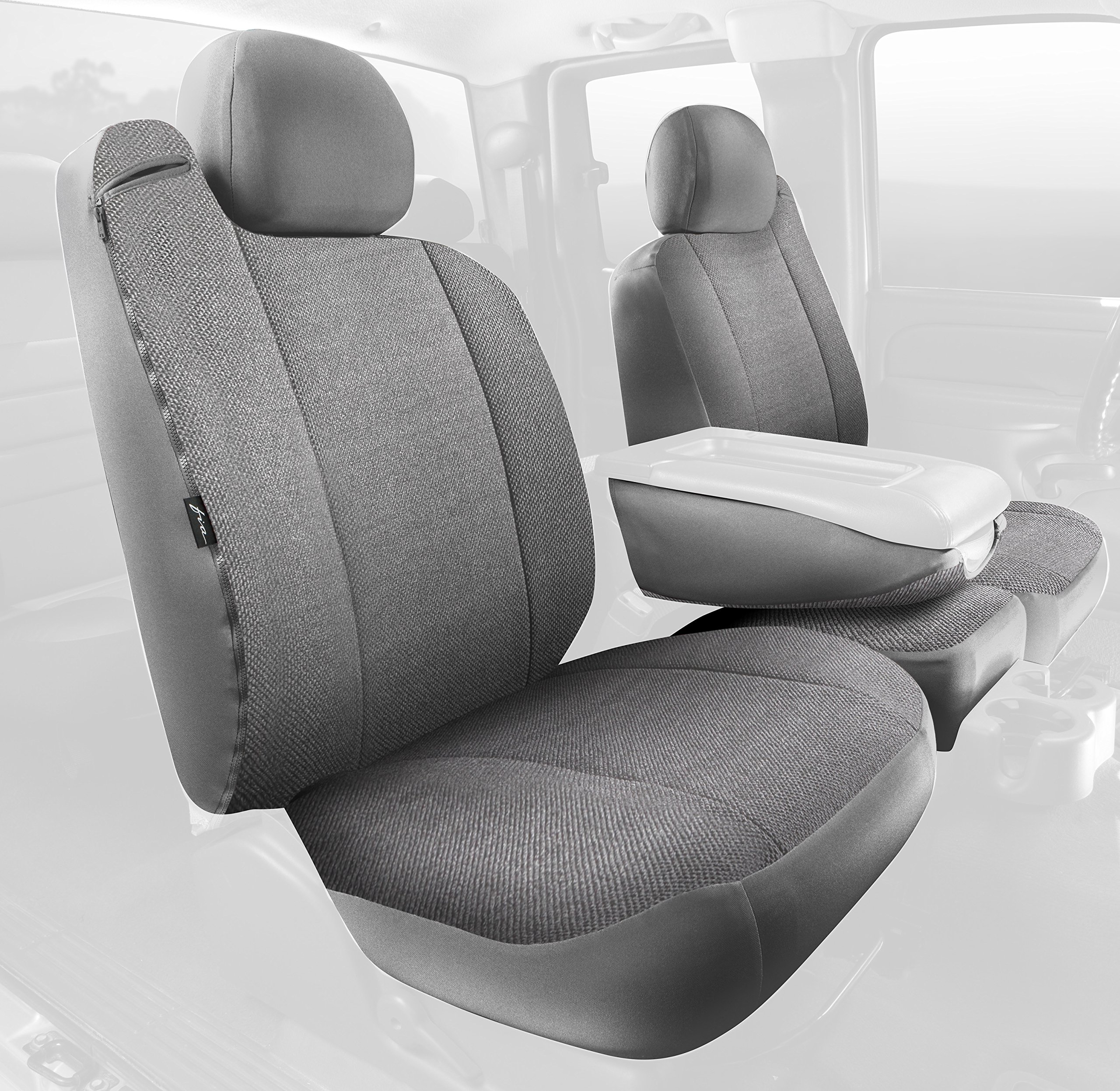 Fia TRS47-20 Gray TRS40 Solid Wrangler Seat Covers for Jeep - Front Split 40/20/40 Design, Saddle Blanket Style - Perfect for Off-Roading & Truck Customization