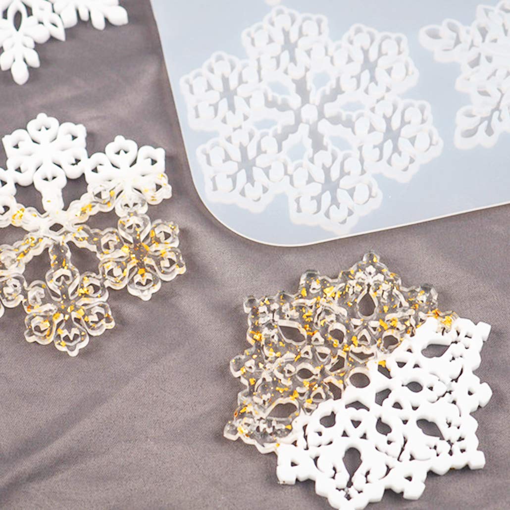 Snowflake & Hexagon Silicone Resin Molds for Epoxy Casting - DIY Coaster, Cup Holder & Crystal Agate Tray - Perfect for DIY Crafts, Home Decor & Gift Making