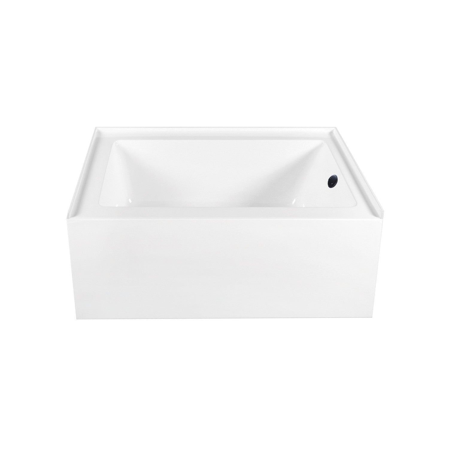 Aqua Eden 60 Inch Acrylic Rectangular 3-Wall Alcove Bathtub Combo with Waste & Overflow Drain - Right Hand Drain - Glossy White/Matte Black - Perfect for Modern Bathroom Renovations & Spa-Like Retreats