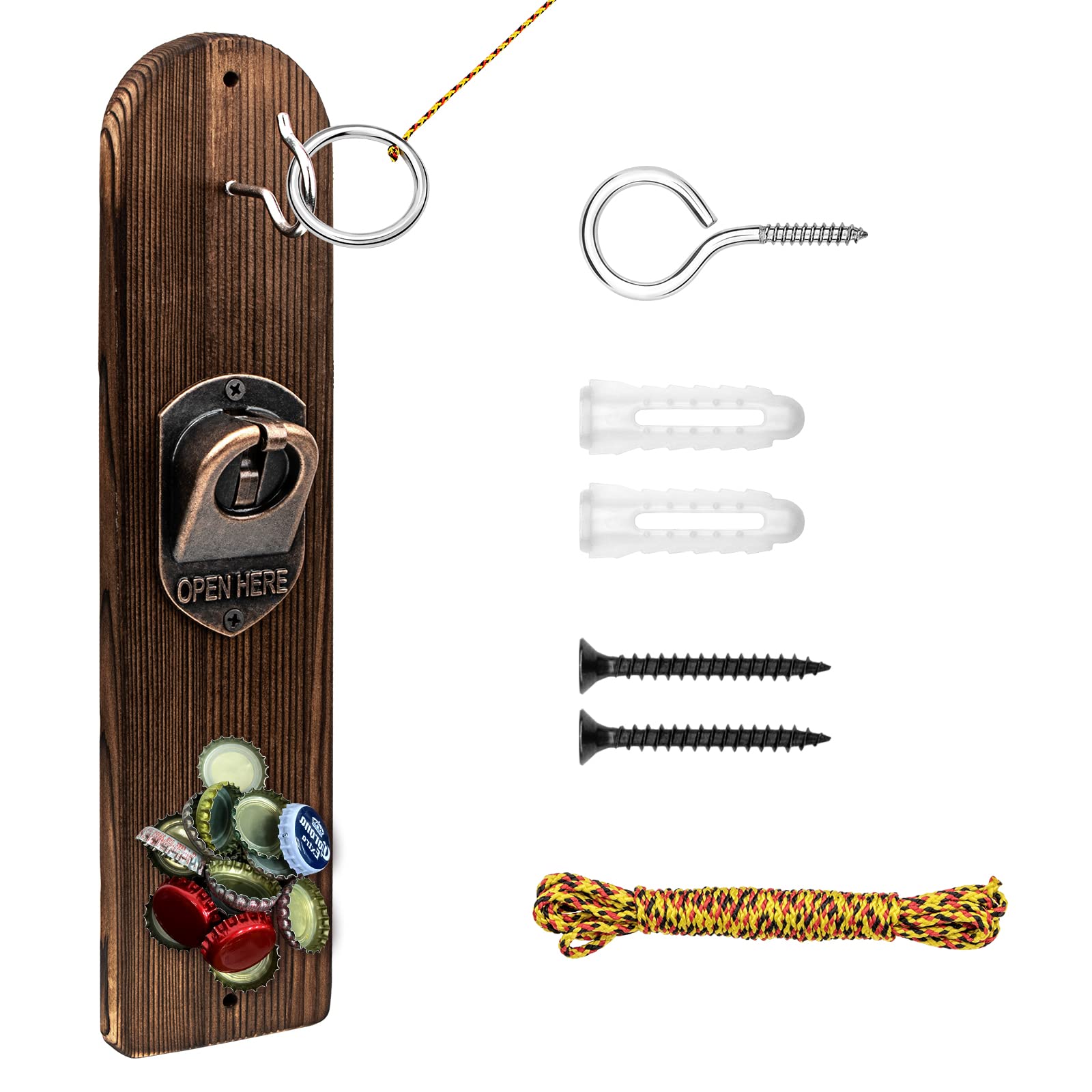 SMOQIO Hook and Ring Game Set - Fun Outdoor & Indoor Ring Toss Game for Adults with Bottle Opener - Perfect Backyard Party, Beach, Camping & Bar Games Entertainment