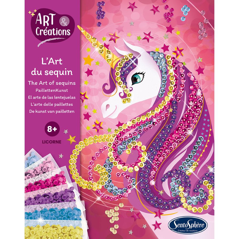 Sentosphere Sequin Art Unicorn Kit - DIY Sparkling Unicorn Painting for Kids & Adults - Perfect for Home Decor, Birthday Gifts & Creative Art Projects