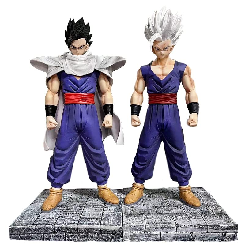 11.4 Inch Dragon Ball Super Hero Figure - Saiyan White Hair Son Gohan Action Figure PVC Collectible Statue Model Toy for Anime Fans | Perfect Gift for DBZ Collectors & Home Office Decor