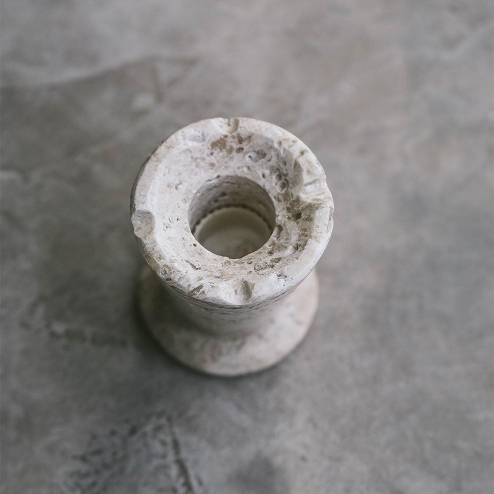 Natural Travertine Stone Candle Holder - Handcrafted Home Decor for Dining Table, Wedding Centerpiece & Spa Relaxation