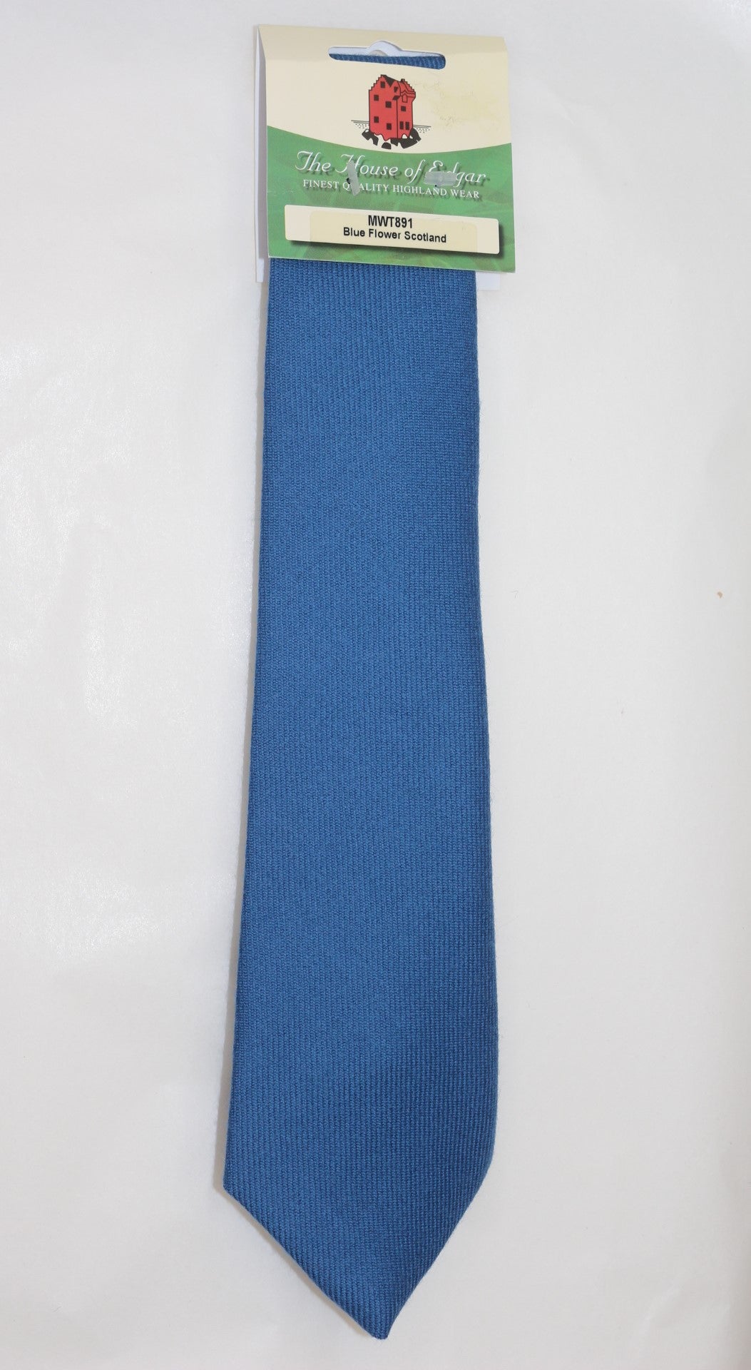 House of Edgar Men's Woollen Tie - Flower of Scotland Blue Tartan Pattern | Formal Wear, Office Attire & Scottish Heritage Events