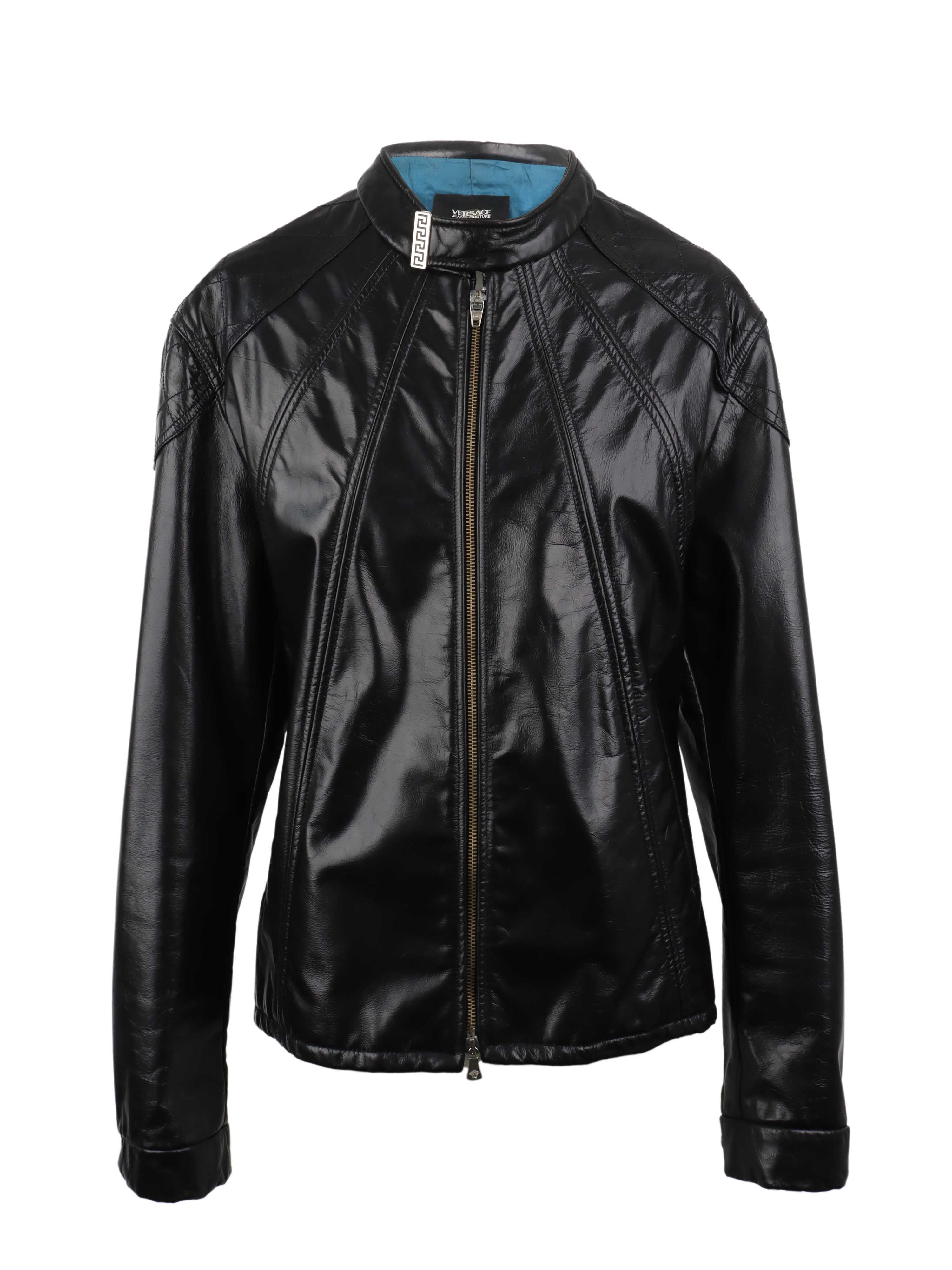 Versace Black Genuine Leather Jacket for Men - Premium Biker Style Outerwear for Casual Wear, Night Out & Motorcycle Riding