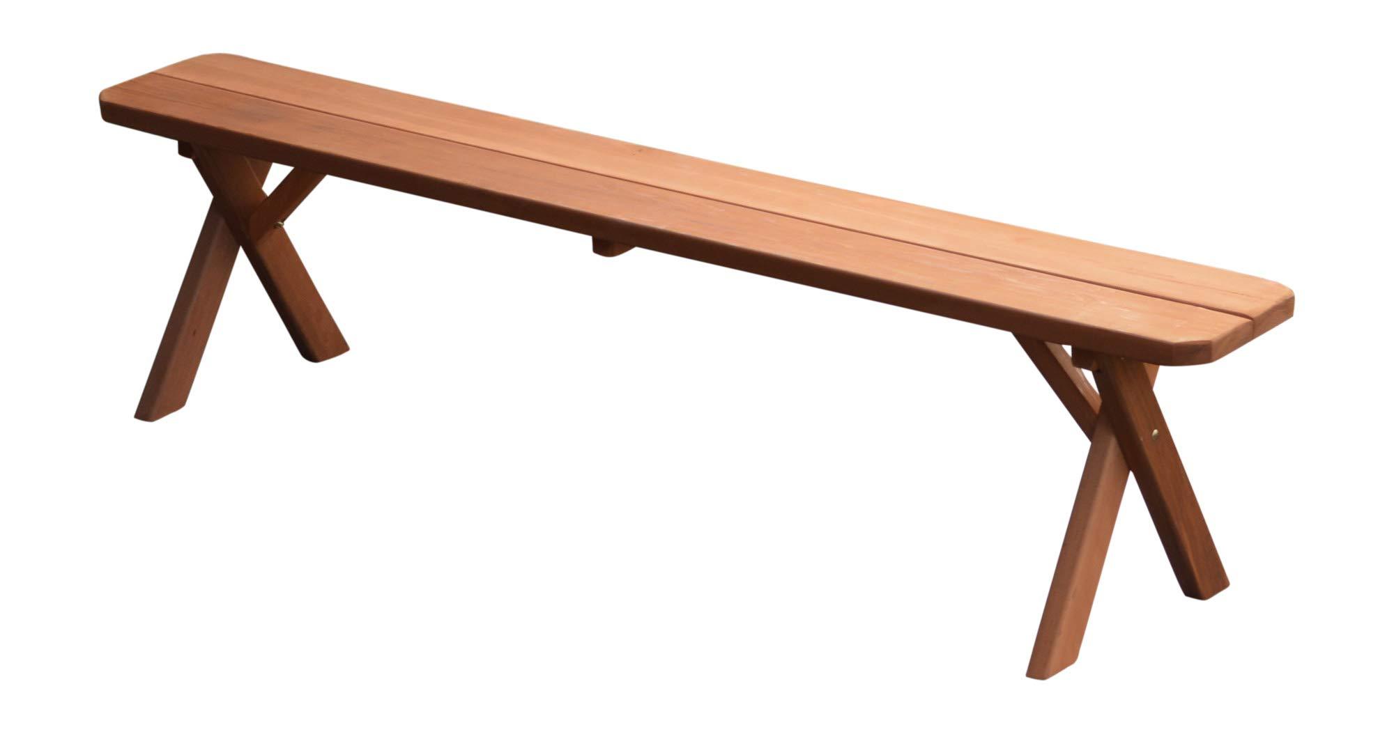 2ft Cedar Crossleg Bench - Rustic Outdoor Seating for Patio, Garden & Entryway | Durable & Weather-Resistant A & L Furniture