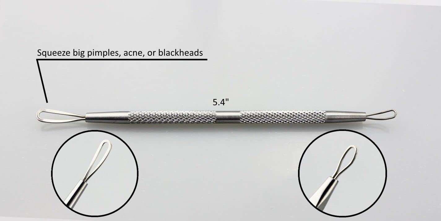 Professional 6-Piece Blackhead Remover Kit - Stainless Steel Comedone Extractor Tools for Face & Body Acne Treatment - Perfect for Home Spa, Skincare Routine & Blemish Removal