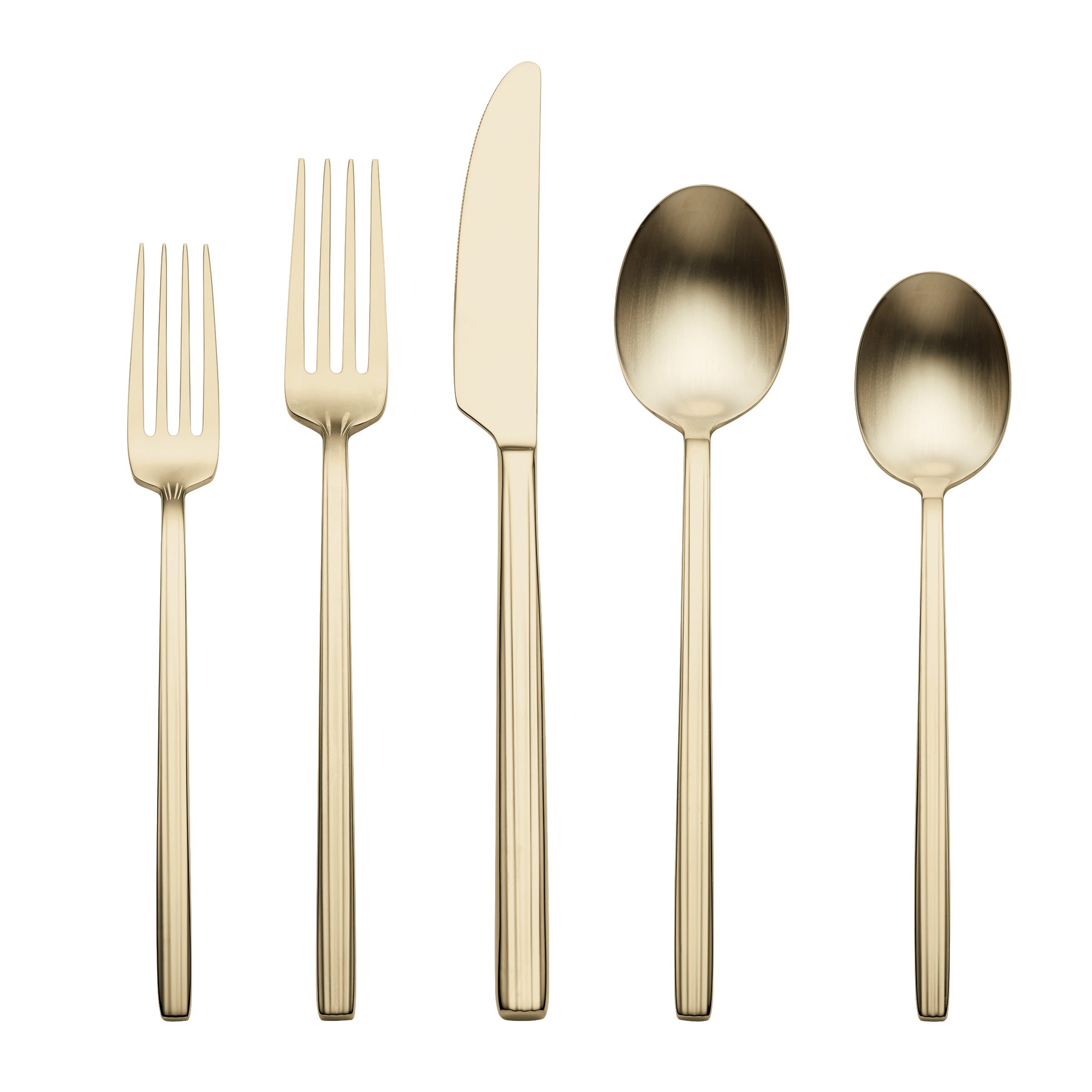 Dean Champagne Satin 20-Piece Flatware Set - Elegant Stainless Steel Cutlery Set for Dining, Wedding, Parties & Home Entertaining