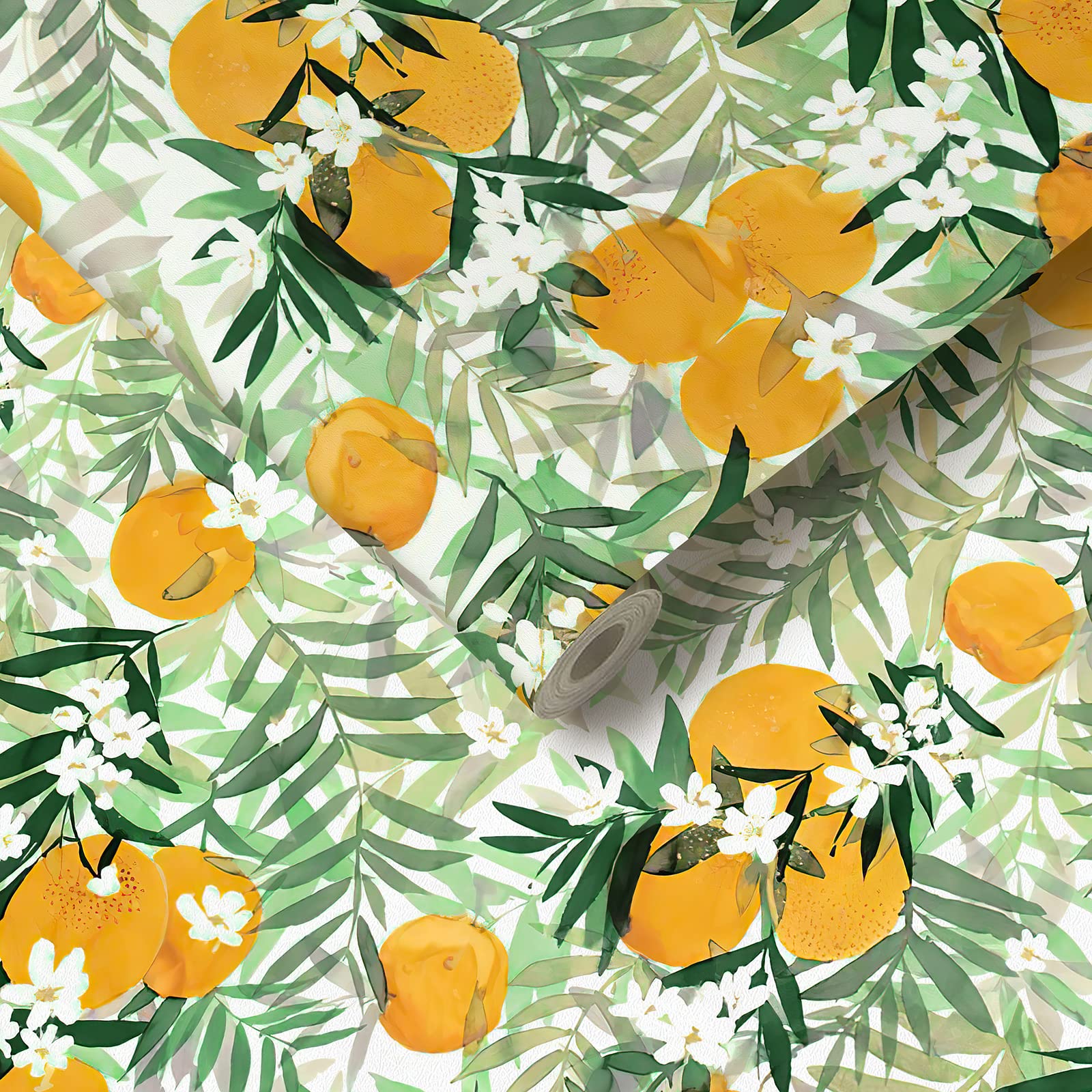 Jeweluck Peel and Stick Wallpaper - Self-Adhesive Orange Wallpaper for Cabinets, 17.7