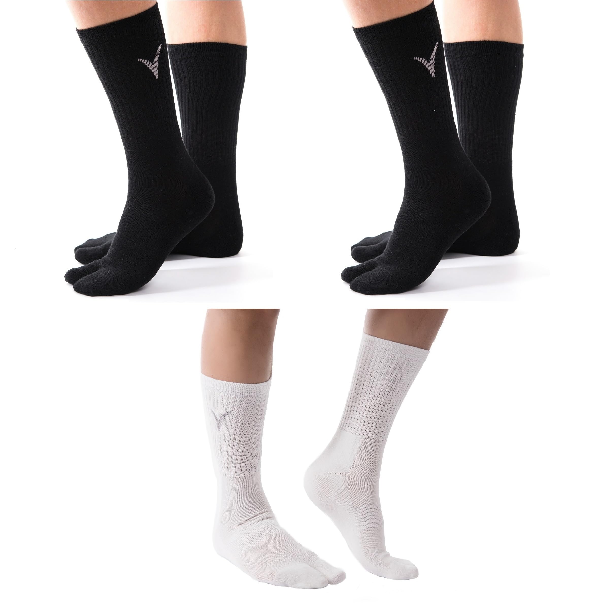 V-Toe Flip-Flop Socks - Tabi Split Toe Cotton Socks for Men & Women - Japanese Separated Toe Socks for Yoga, Massage & Home Comfort
