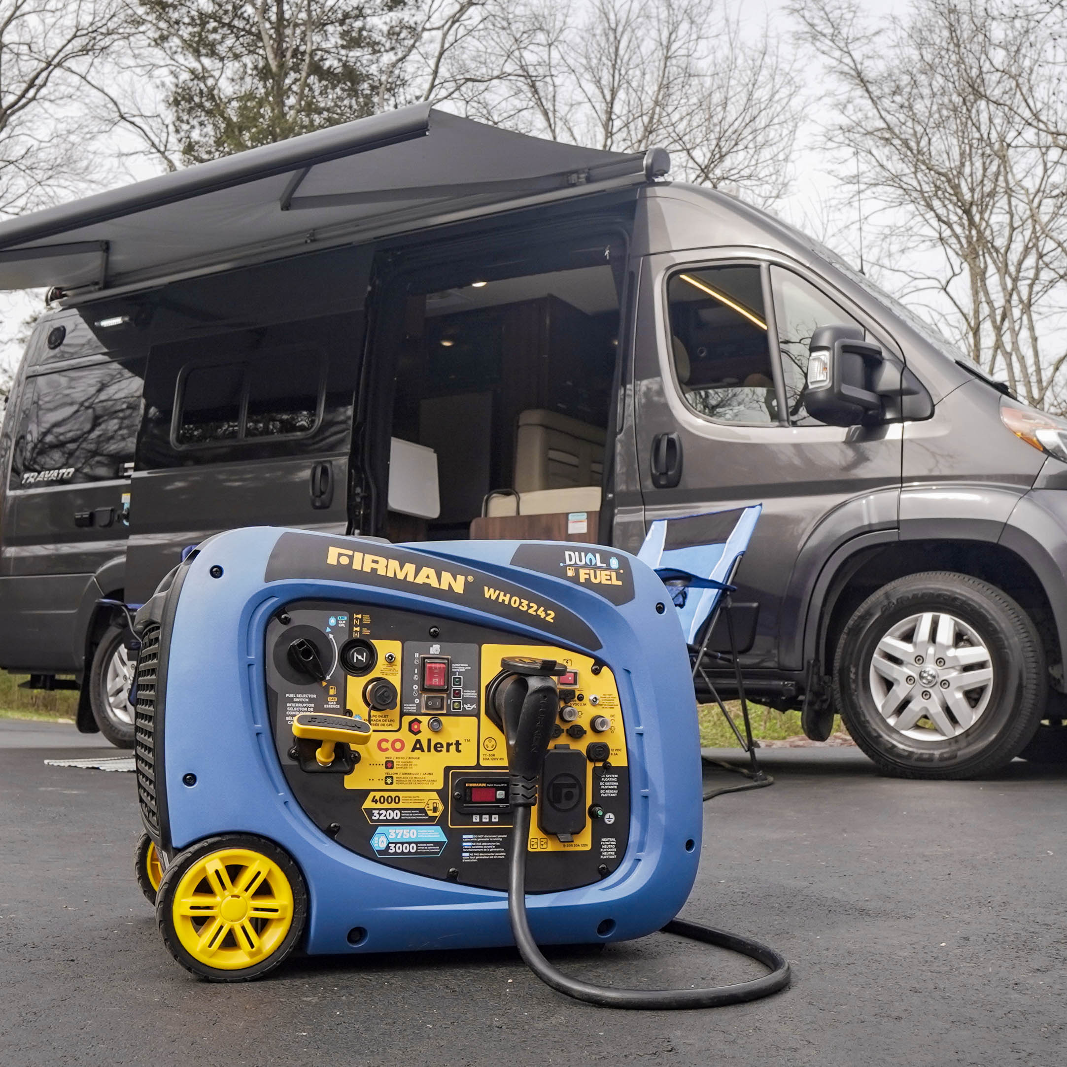 Refurbished 4000W Dual Fuel Inverter Generator with Electric Start - Perfect for Camping, RV Trips & Emergency Power Backup