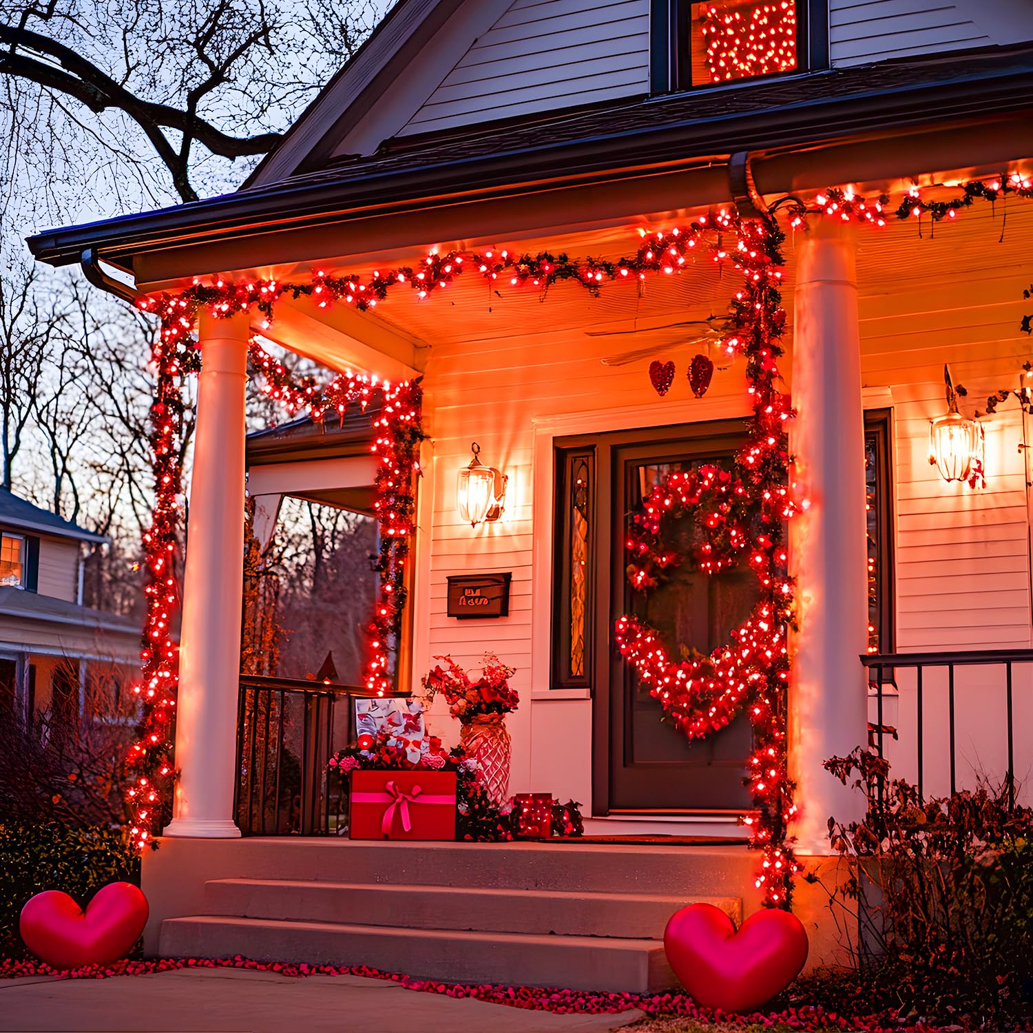 JMEXSUSS 250 LED Red String Lights - 91.5ft Waterproof for Christmas & Party Decor