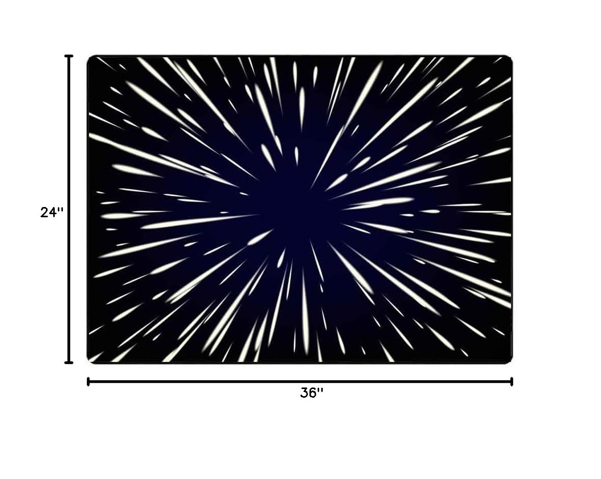 EMMTEEY 2x3 Farmhouse Area Rug - Indoor Outdoor Kids Rug with Star Wars Flying Through The Stars Design - Perfect for Bedroom, Playroom & Dorm Decor