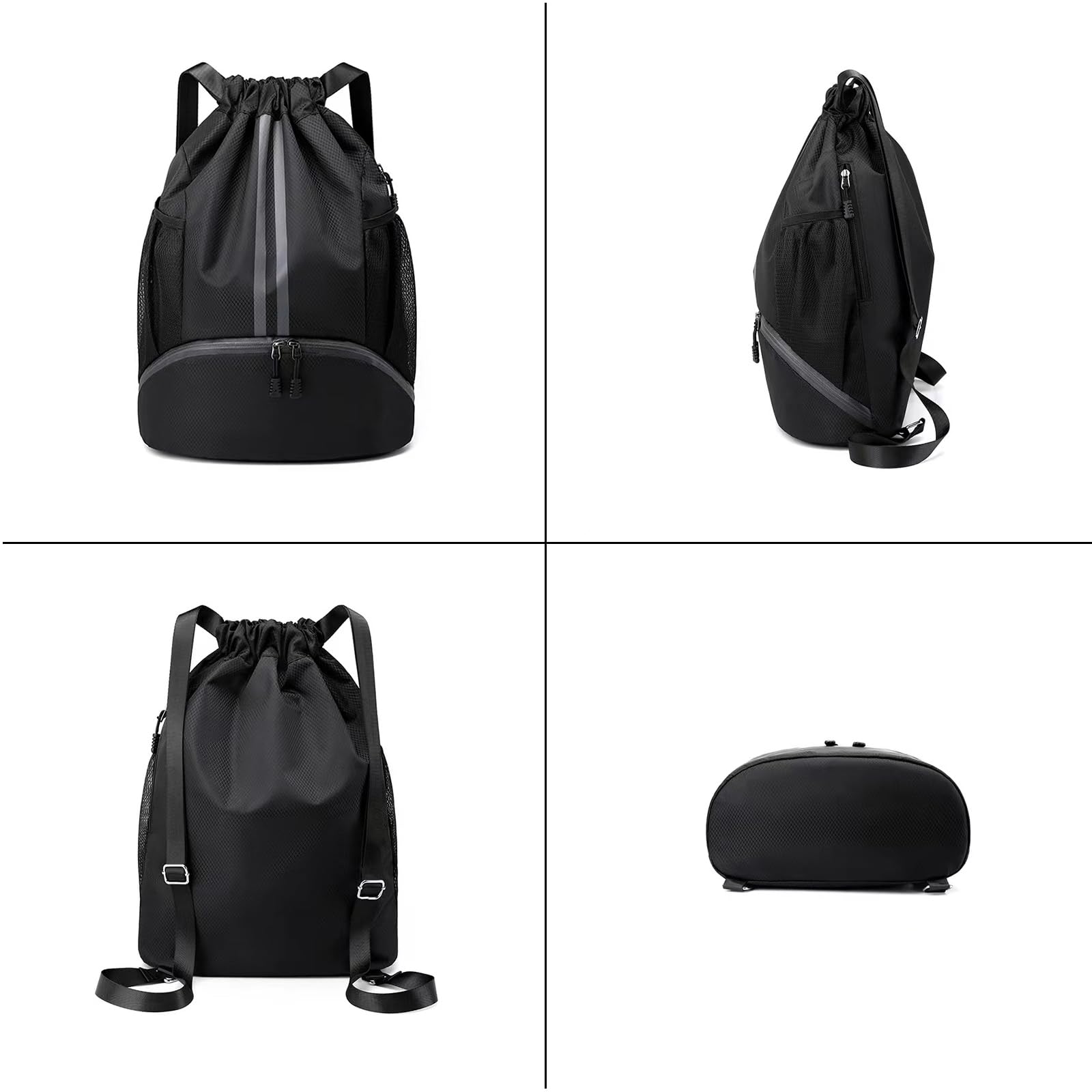 Waterproof Drawstring Gym Bag for Men & Women - Lightweight Sports Backpack with Shoe Compartment for Swimming, Gym, Travel (Green) - Perfect for Workouts, Beach Trips & Outdoor Activities
