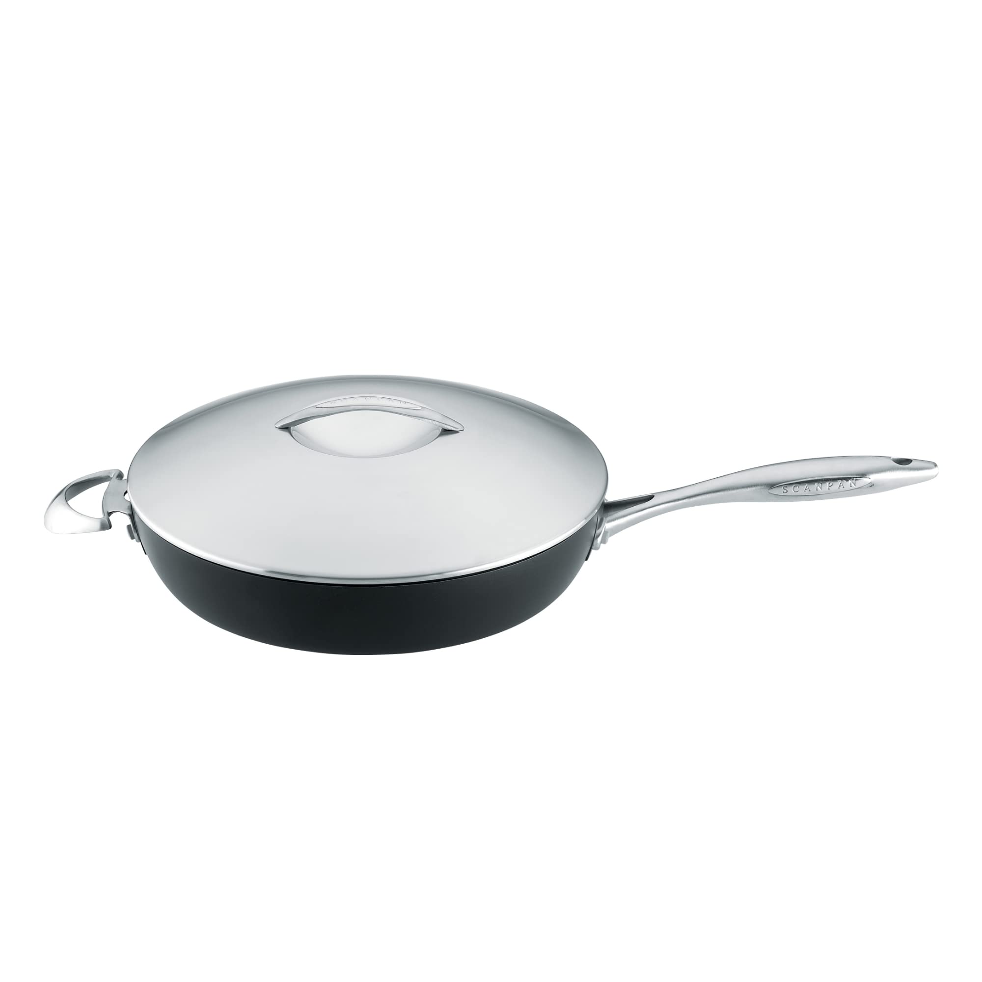Scanpan Professional 4.25 Quart Nonstick Saute Pan with Glass Lid - Dishwasher, Oven & Metal Utensil Safe Cookware - Made in Denmark - Perfect for Sautéing, Frying & Everyday Cooking