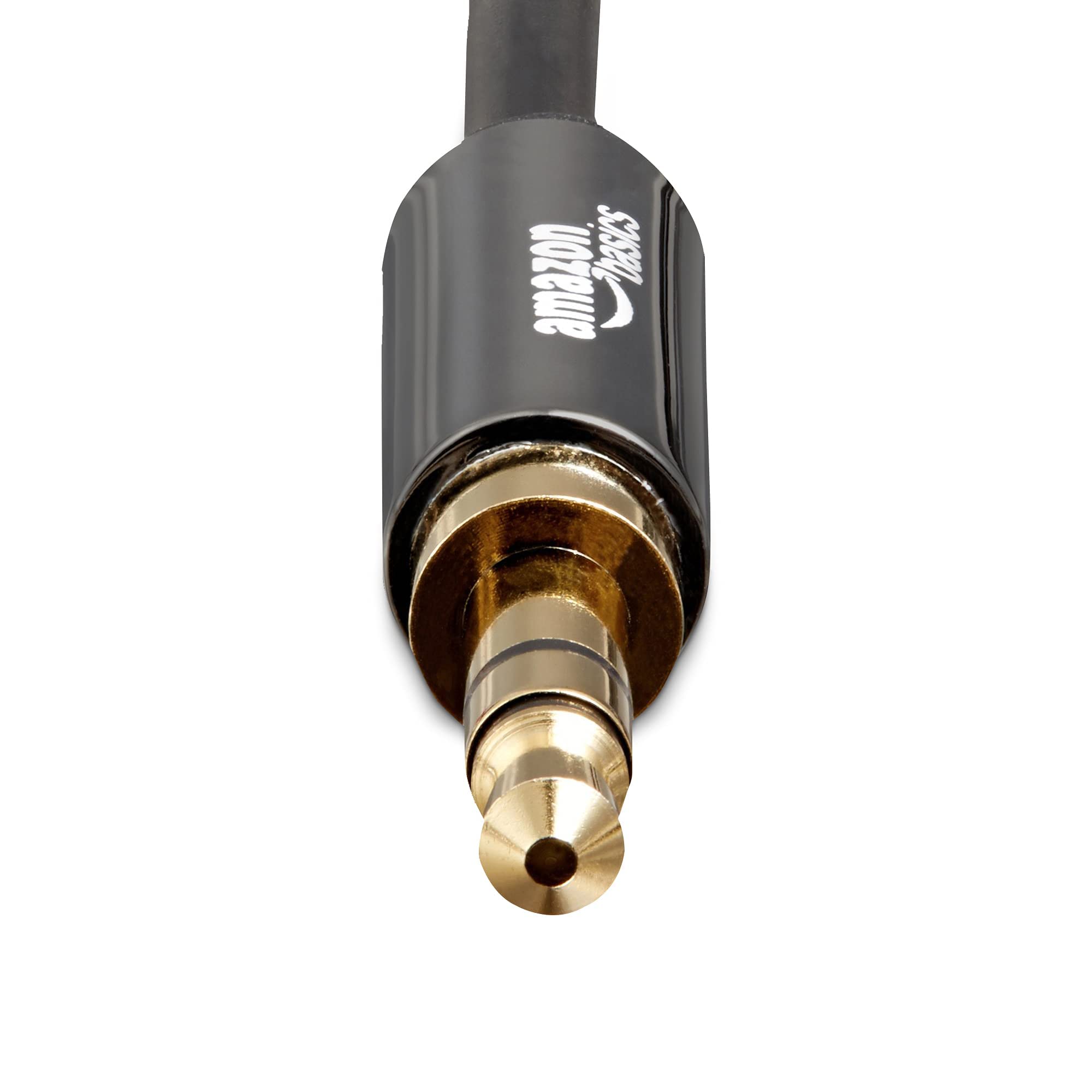 Amazon Basics 3.5mm Aux Audio Cable - 8ft Stereo Speaker & Subwoofer Cable with Gold-Plated Connectors (Black) - Perfect for Home Theater, Car Audio & Portable Speakers