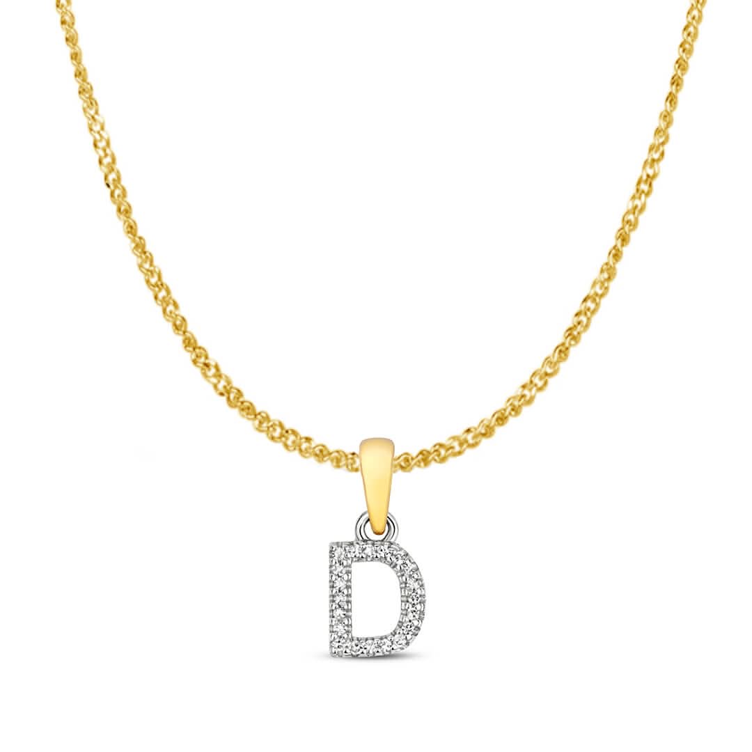 Personalized Diamond Initial Necklace - 9K Solid Gold Monogram Pendant (A-Z) | Elegant Gift for Women, Birthday, Anniversary & Everyday Wear