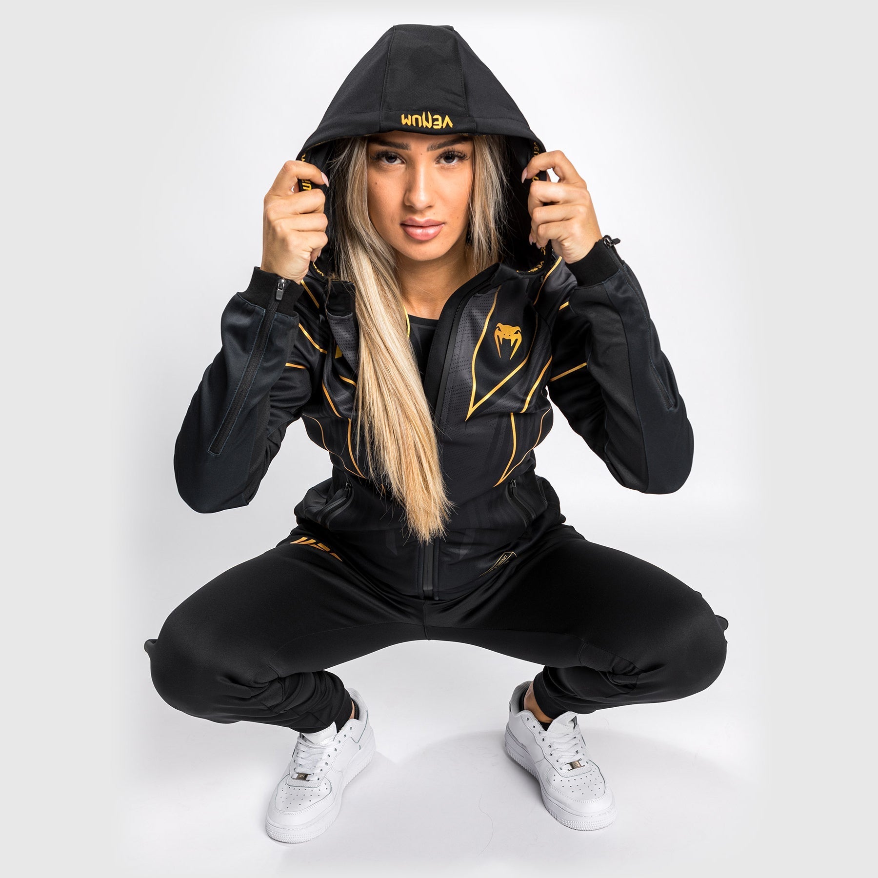 UFC Venum Authentic Fight Night 2.0 Women's Walkout Hoodie - Champion Edition | MMA Training & Gym Wear for Female Fighters