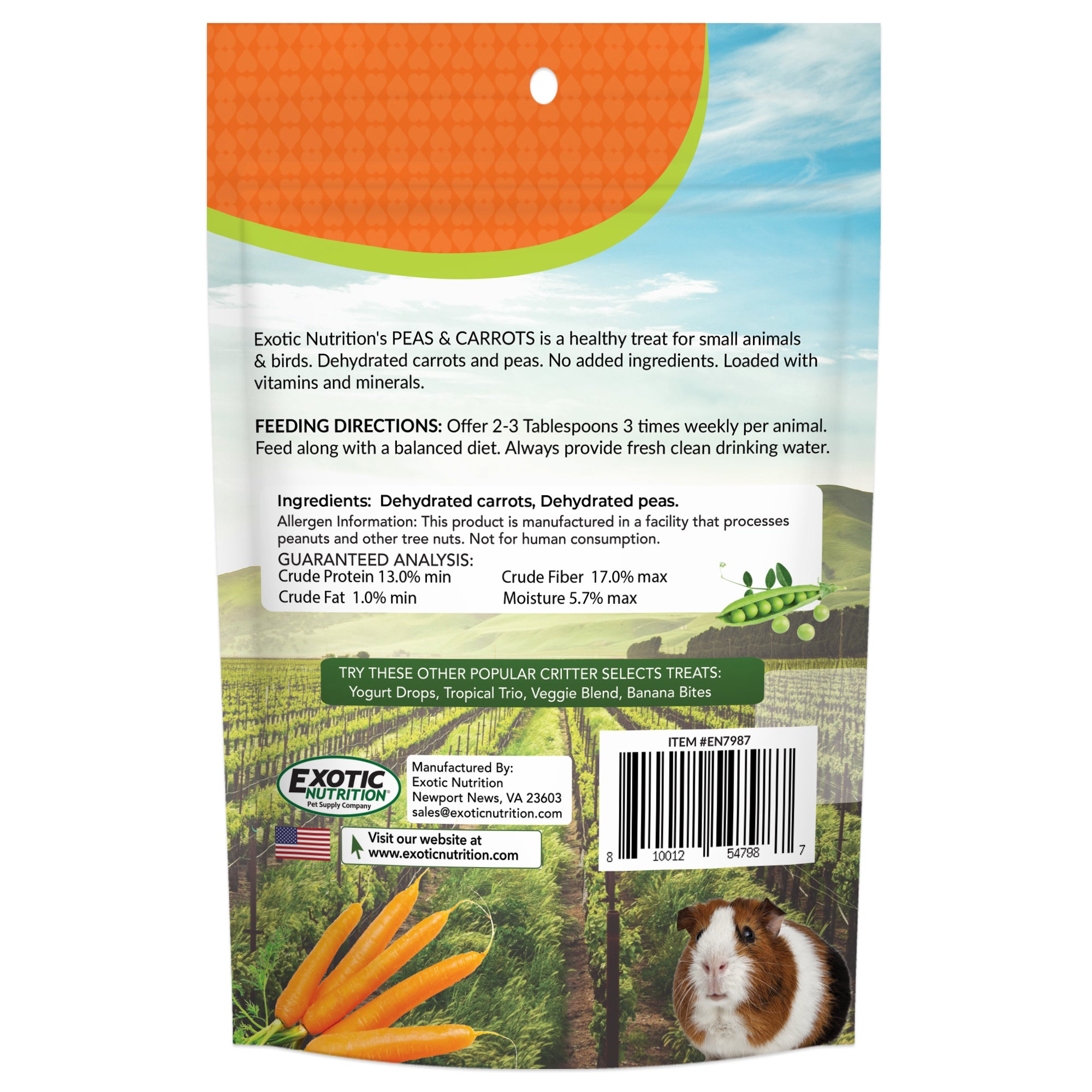 Fresh Frozen Peas & Carrots - 8 oz Pack | Non-GMO, No Preservatives | Perfect for Soups, Stews & Healthy Side Dishes