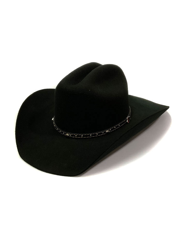 Justin JF0242BKJR40 Youth 2X Blackhills Felt Cowboy Hat - Black Western Style Hat for Kids & Teens - Perfect for Rodeos, Halloween Costumes & Western Themed Parties