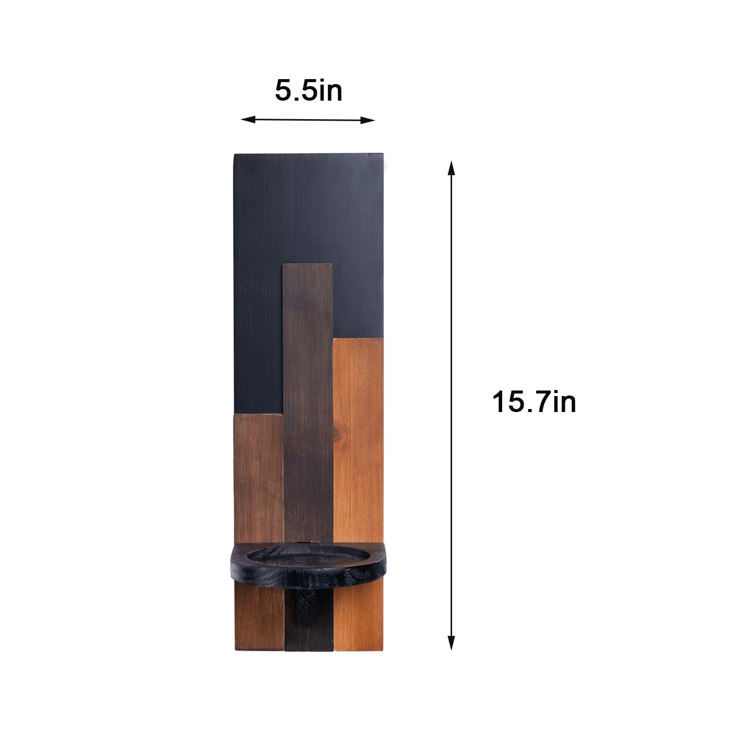 Rustic Wood Wall Sconce Candle Holders - Set of 2, Wall Mounted Home Decor for Living Room, Bedroom & Dining Room - Perfect for Cozy Ambiance, Romantic Dinners & Holiday Decorations