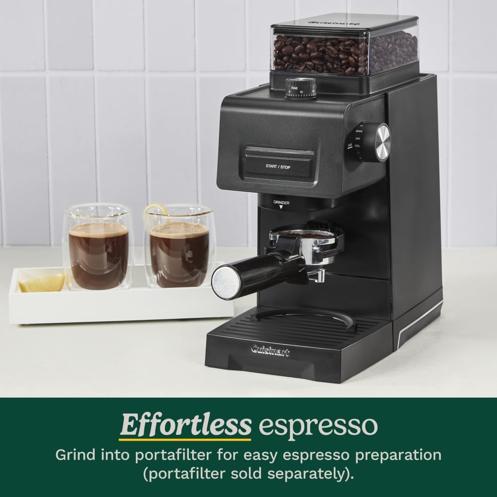 Cuisinart Conical Burr Coffee Grinder for Espresso & Drip Coffee - Perfect for Home Baristas & Coffee Enthusiasts - Ideal for Fresh Ground Coffee in Kitchens & Cafes