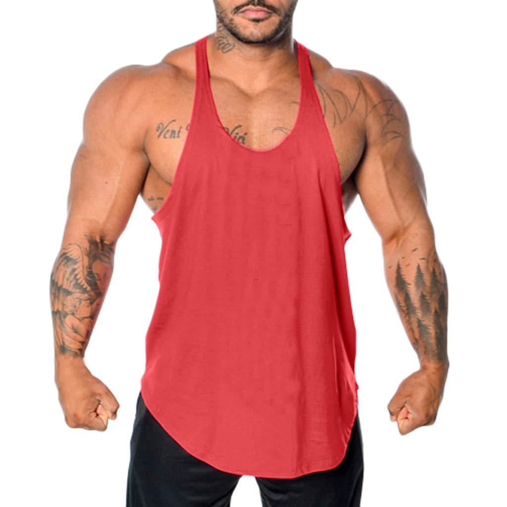 QWENTMTNTY Men's Sleeveless Fitness Vest - Muscle Bodybuilding Graphic Print Workout Top for Gym & Training | Breathable Athletic Shirt for Summer, Weightlifting & Bodybuilding