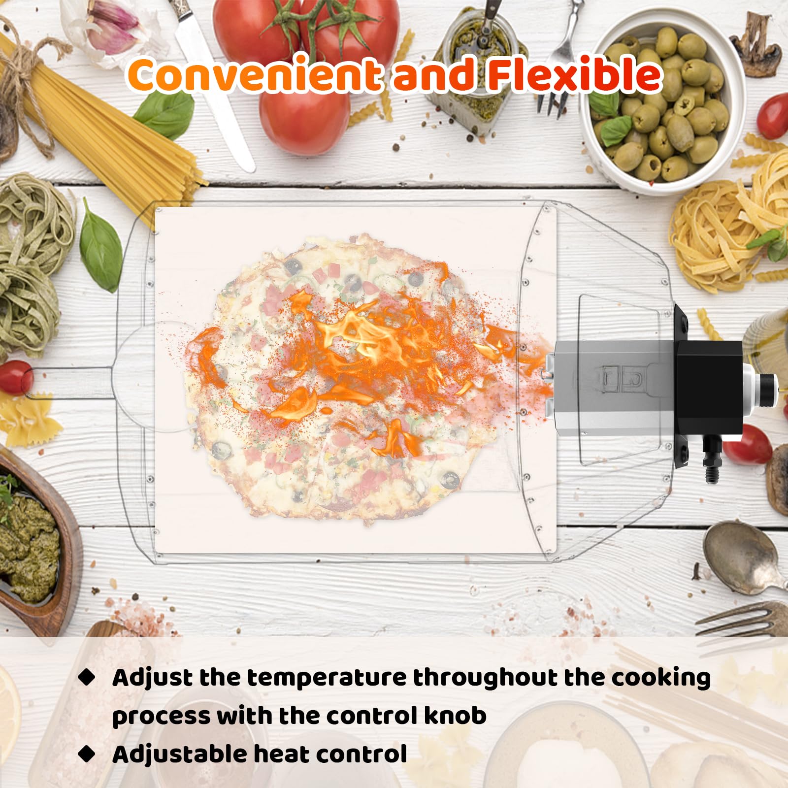 Ooni Karu 16 Pizza Oven Gas Burner Attachment - Propane Converter with Valve Hose - Replacement Parts for Ooni Pizza Ovens - Perfect for Outdoor Cooking, Camping & Backyard Pizza Parties