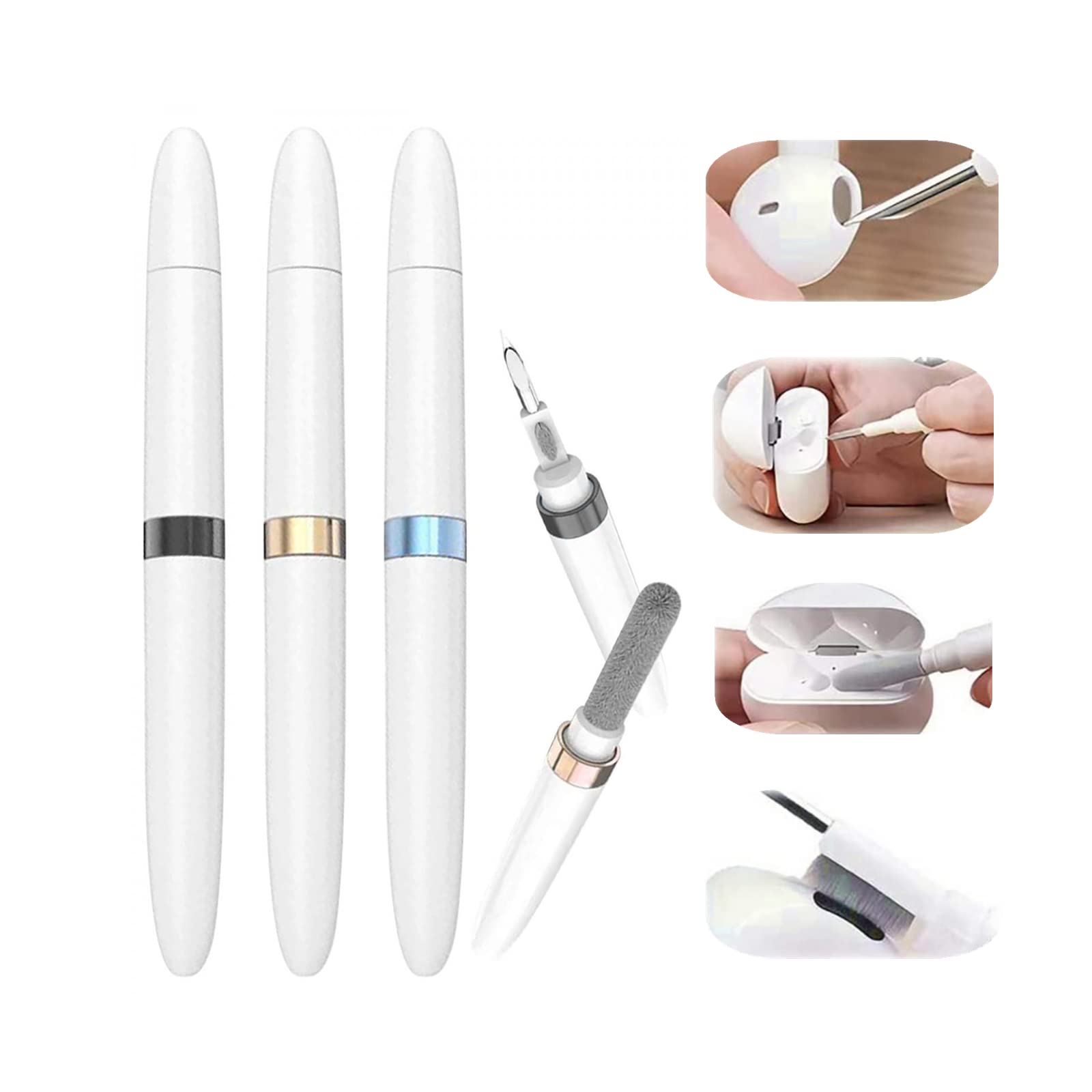 Hugogo Bluetooth Earbuds Cleaning Kit - Soft Brush Pen & Multi-Function Cleaning Stick for Wireless Headphones & Earphones | Perfect for Gym, Travel & Daily Use