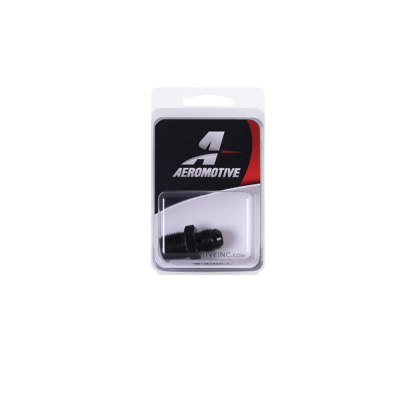 Aeromotive 3/8in NPT to AN 06 Male Flare Adapter Fitting - High Performance Fuel Line Connector for Automotive & Racing Applications