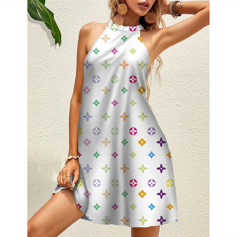 Boho Beach Sundress for Women - Flowy Summer Maxi Dress with Pockets, Perfect for Beach Vacation, Pool Party & Casual Outings
