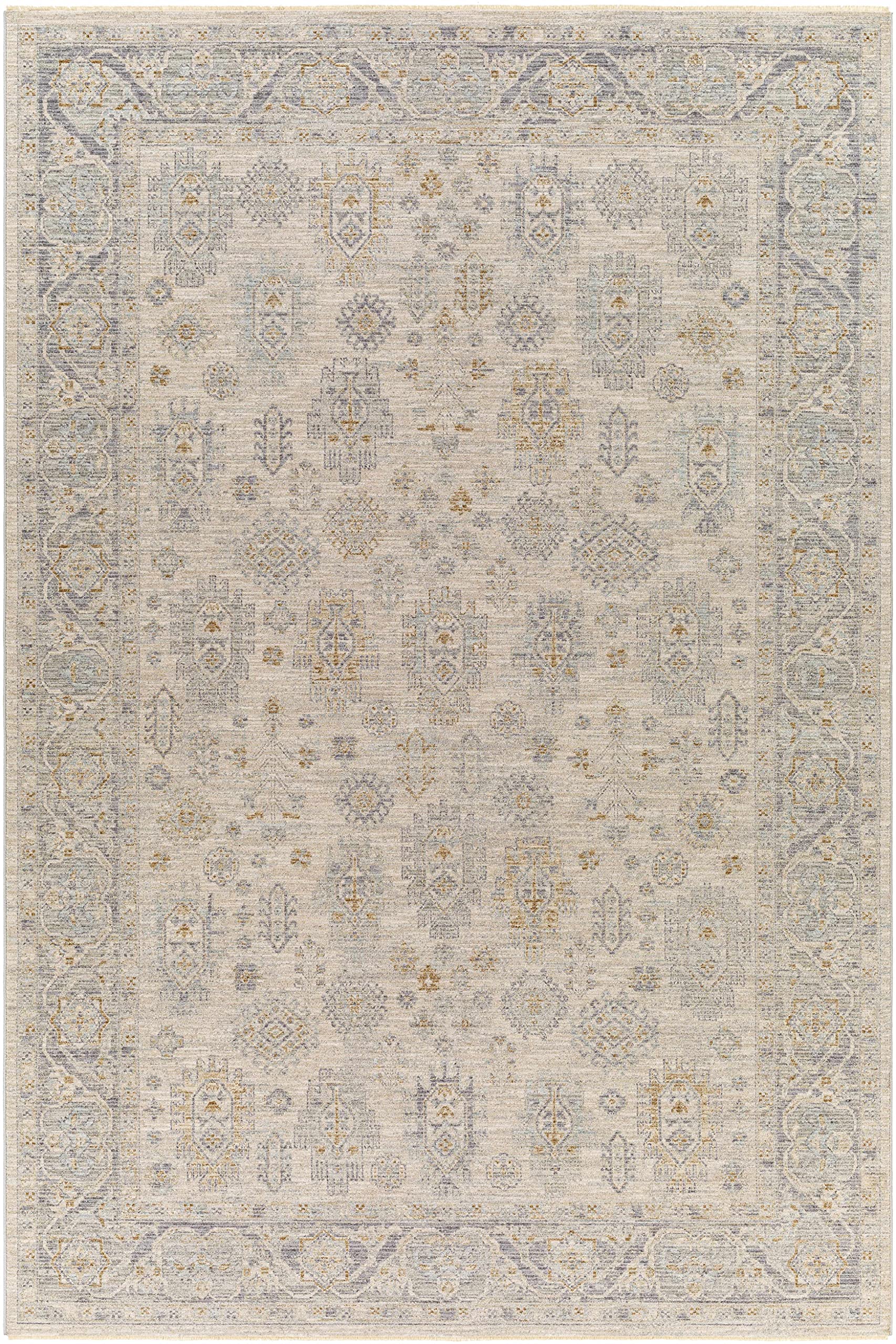 Hauteloom Fawn Living Room & Bedroom Area Rug - Soft Gray & Green Modern Rug - 7'10