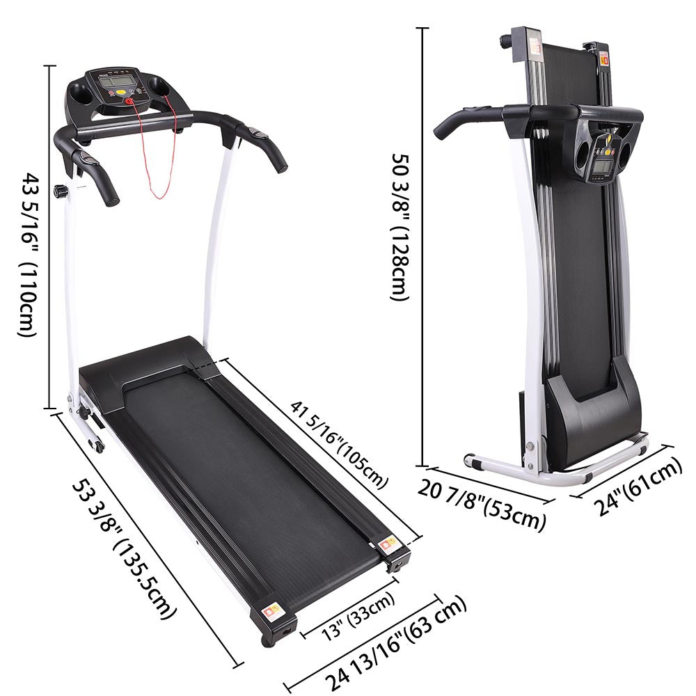 TheLAShop Folding Compact Treadmill - 1100W Motor, Space-Saving Home Exercise Equipment for Running & Walking - Perfect for Small Apartments, Home Gyms & Office Workouts