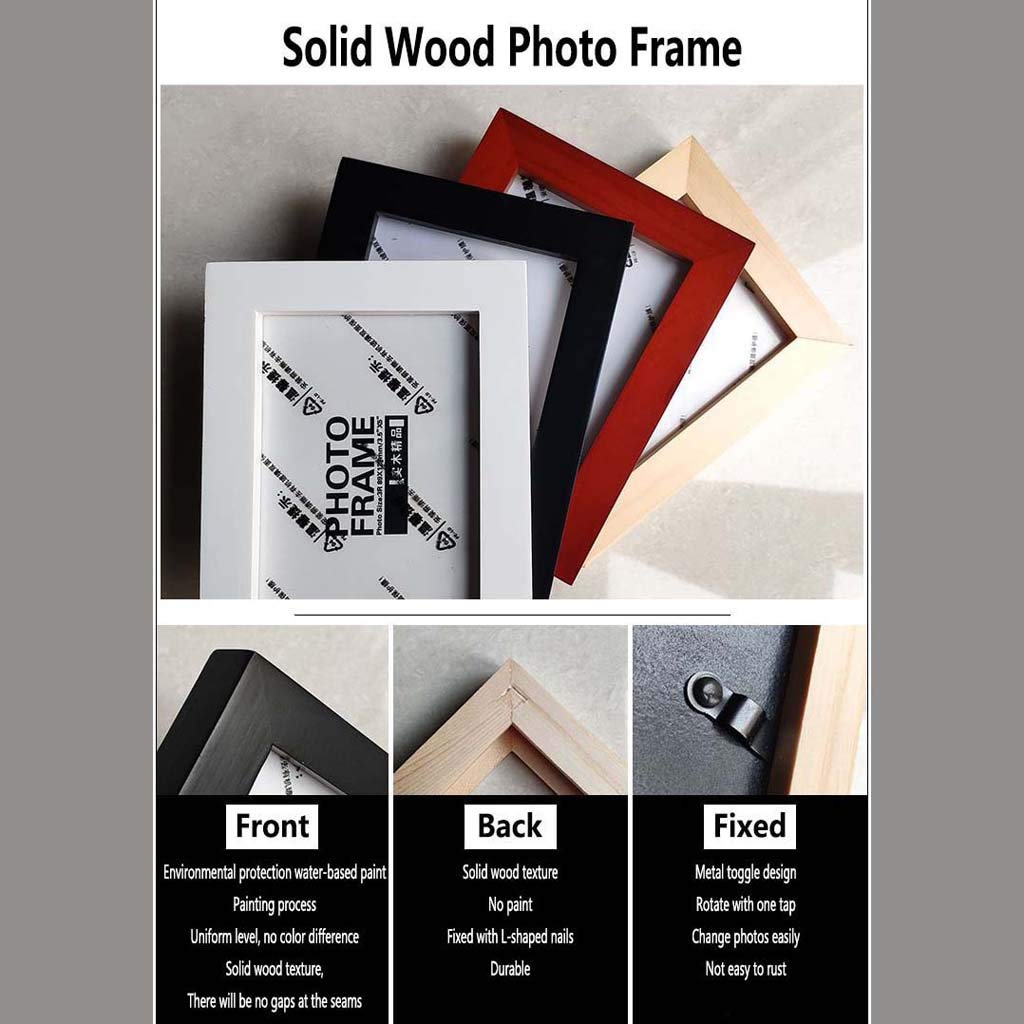 16-Piece Solid Wood Photo Wall Set with Clock - 12 Frames & 4 Accessories - Original White - Perfect for Living Room, Bedroom Decor & Family Photo Display