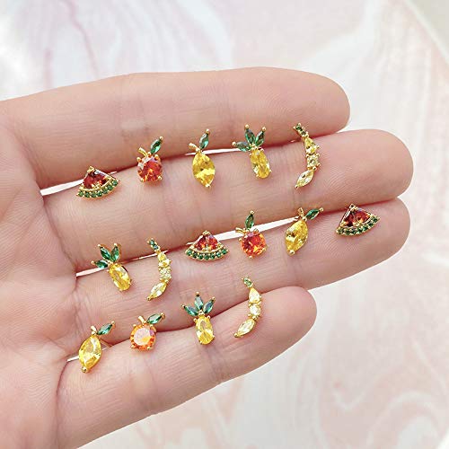 14K Gold Plated Cherry Stud Earrings for Women - Summer Tropical Fruit Jewelry Gift for Girls | Perfect for Beach Vacations, Parties & Everyday Wear