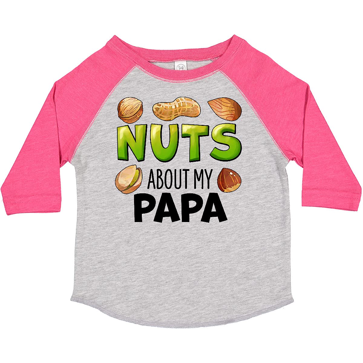 Inktastic 'Nuts About My Papa' Peanut, Almond, Pistachio Toddler T-Shirt - Cute Father's Day Gift for Kids, Funny Toddler Outfit for Family Events & Playdates