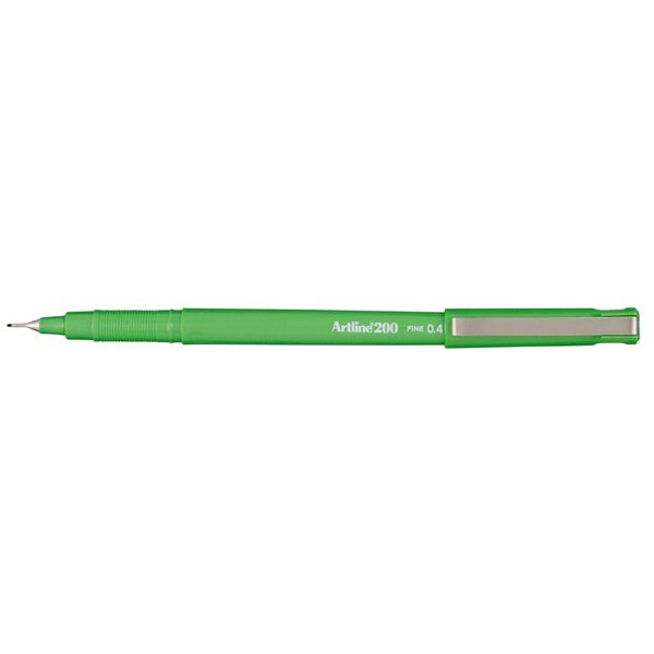 Artline 200 Bright Fineliner Pen 0.4mm Green - Pack of 12 - Perfect for Journaling, Note Taking & Art Projects