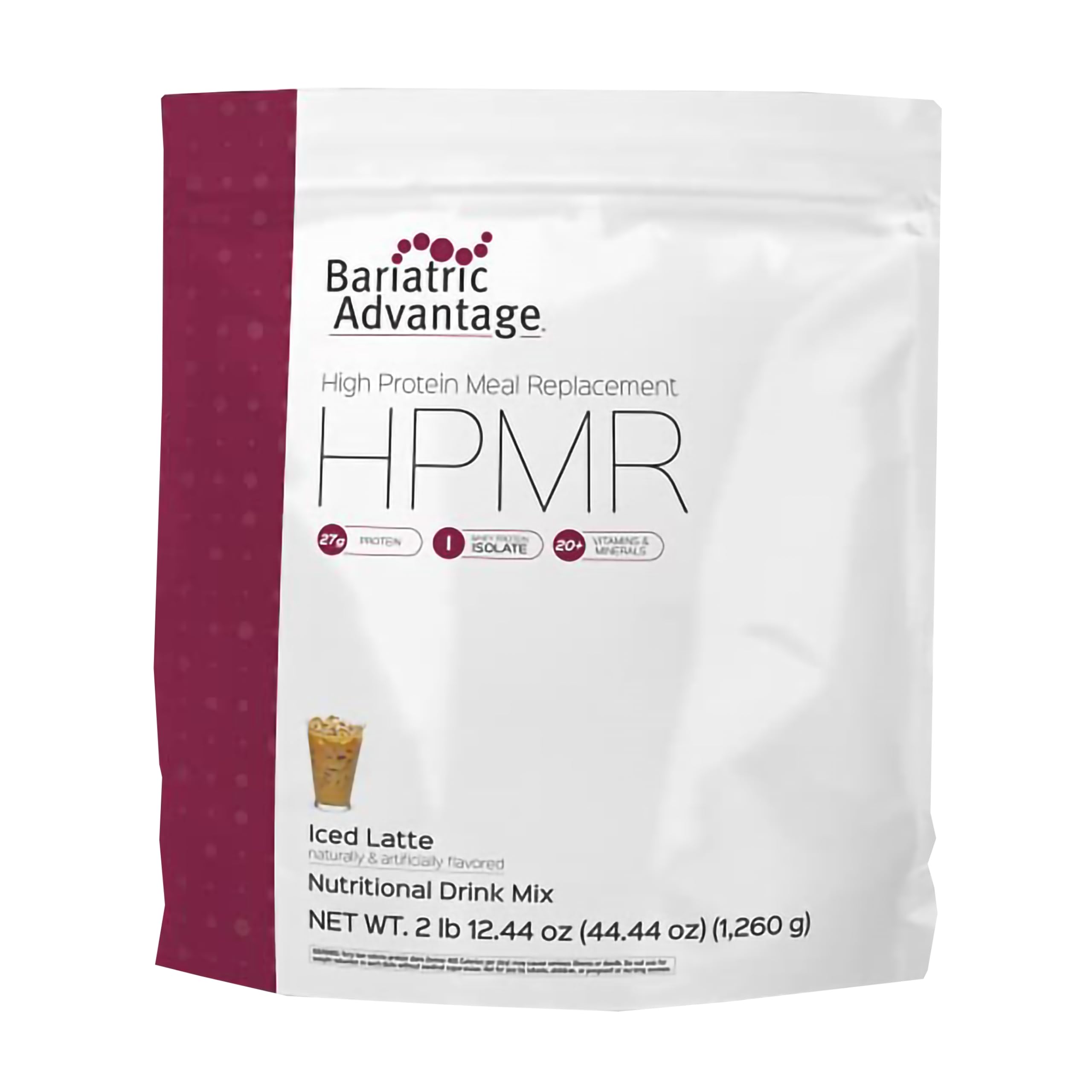 Bariatric Advantage High Protein Meal Replacement Drink Mix - 27g Whey Isolate Protein Powder for Gastric Bypass & Sleeve Surgery - Lactose Free Iced Latte Flavor (28 Servings) | Post-Surgery Nutrition & Weight Management Support