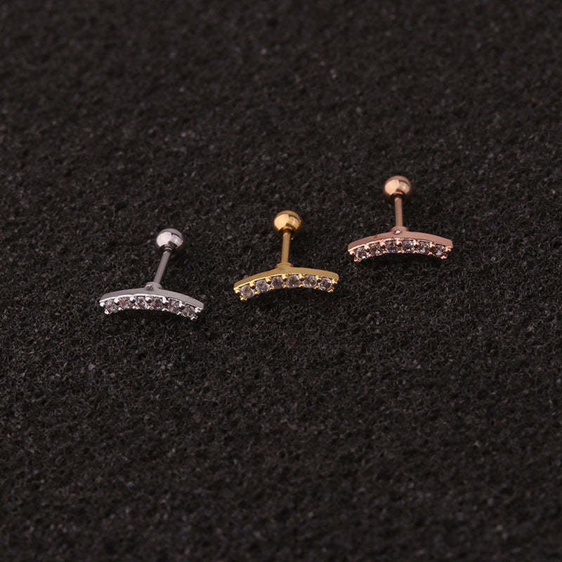 20G Rose Gold Shooting Star Barbell Cartilage Earring Stud - Hypoallergenic Cartilage Piercing Jewelry for Women | Perfect for Helix, Tragus & Conch Piercings