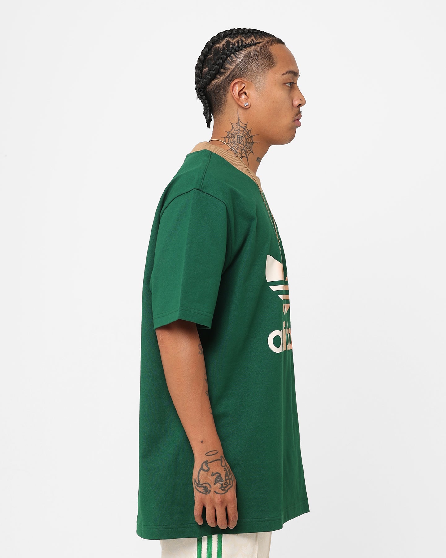 Adidas Adicolor Trefoil T-Shirt for Men - Dark Green Cotton Casual Tee | Streetwear, Gym & Everyday Wear
