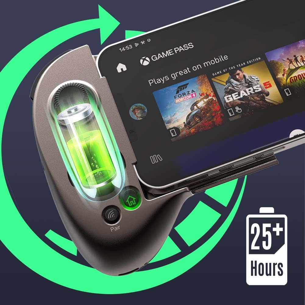 ShanWan Wireless Bluetooth Mobile Game Controller for iPhone & Android - Compatible with PS Remote Play, Xbox Cloud, Steam Link, GeForce NOW & MFi Arcade Games | Includes Phone Case Support & Long Battery Life | Perfect for Mobile Gaming, Cloud Gaming & On-the-Go Play